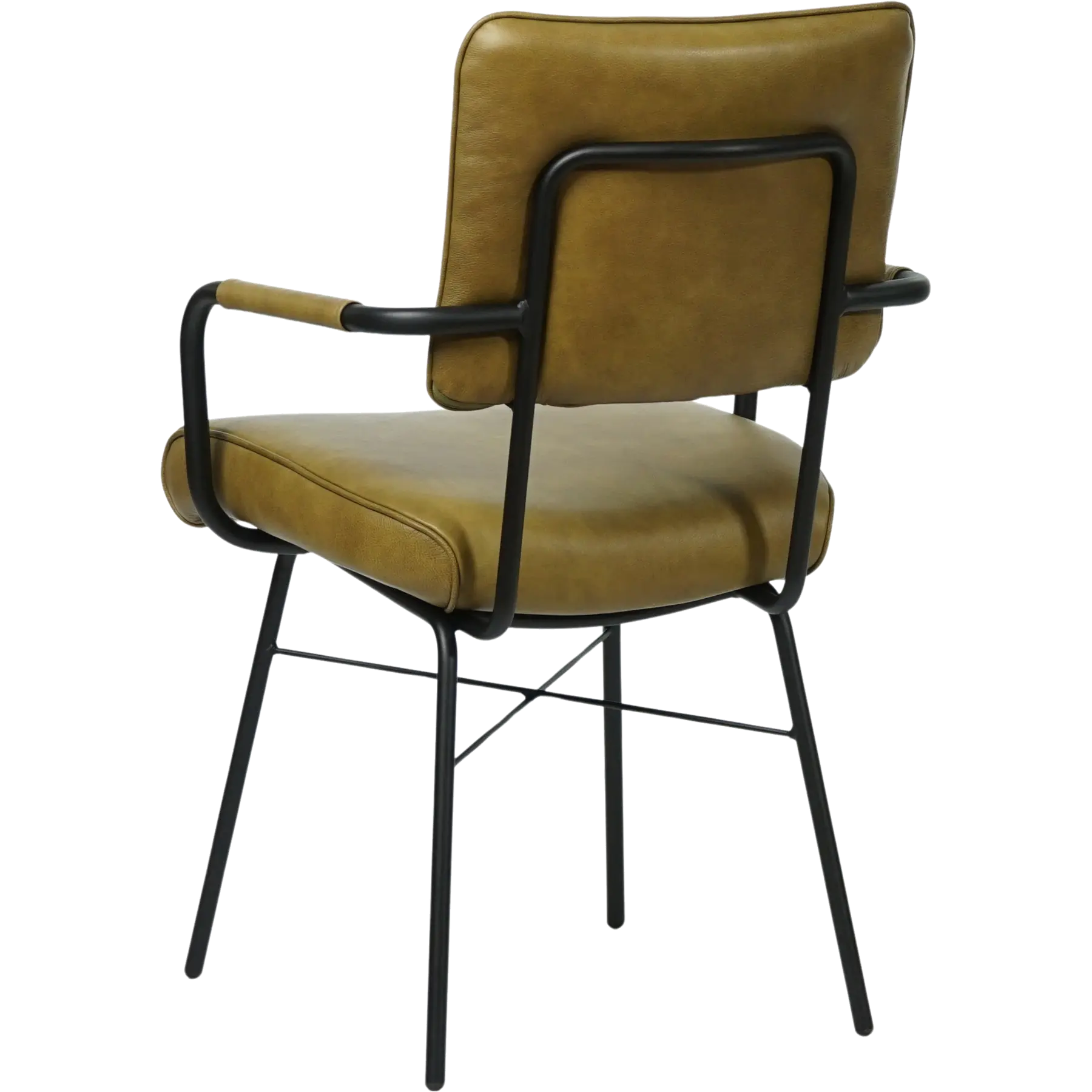 afbeelding van Leren eetkamerstoel Solid met armleuning