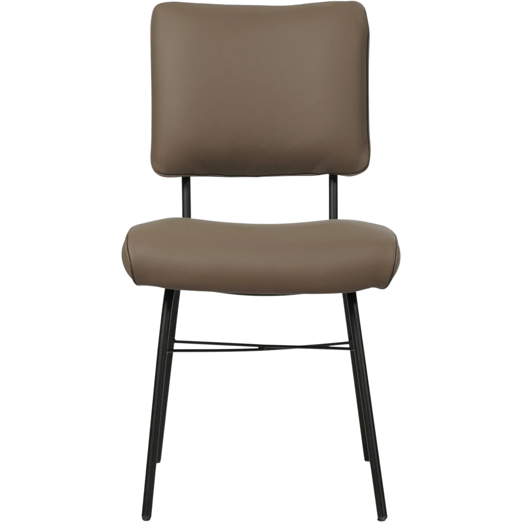 afbeelding van Leren eetkamerstoel Solid - Toledo Lever (bruin) - Poten staal rond zwart