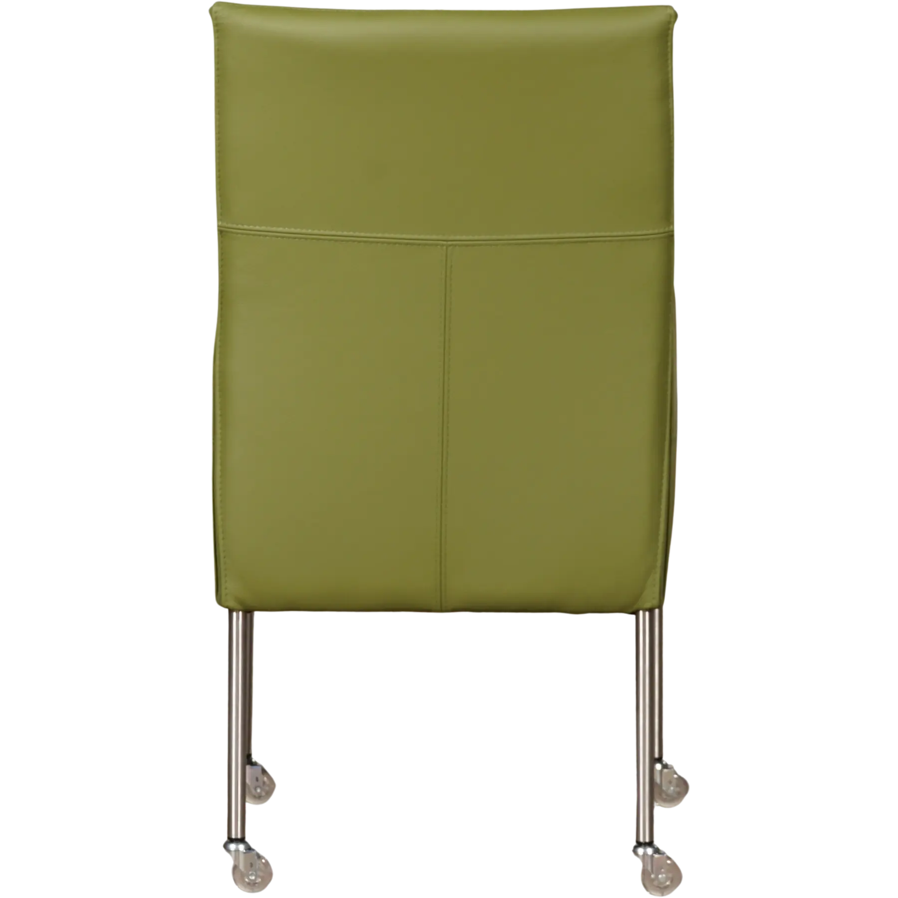 afbeelding van Leren eetkamerstoel Spark - Toledo Apple Green (groen) - Poten staal rond RVS