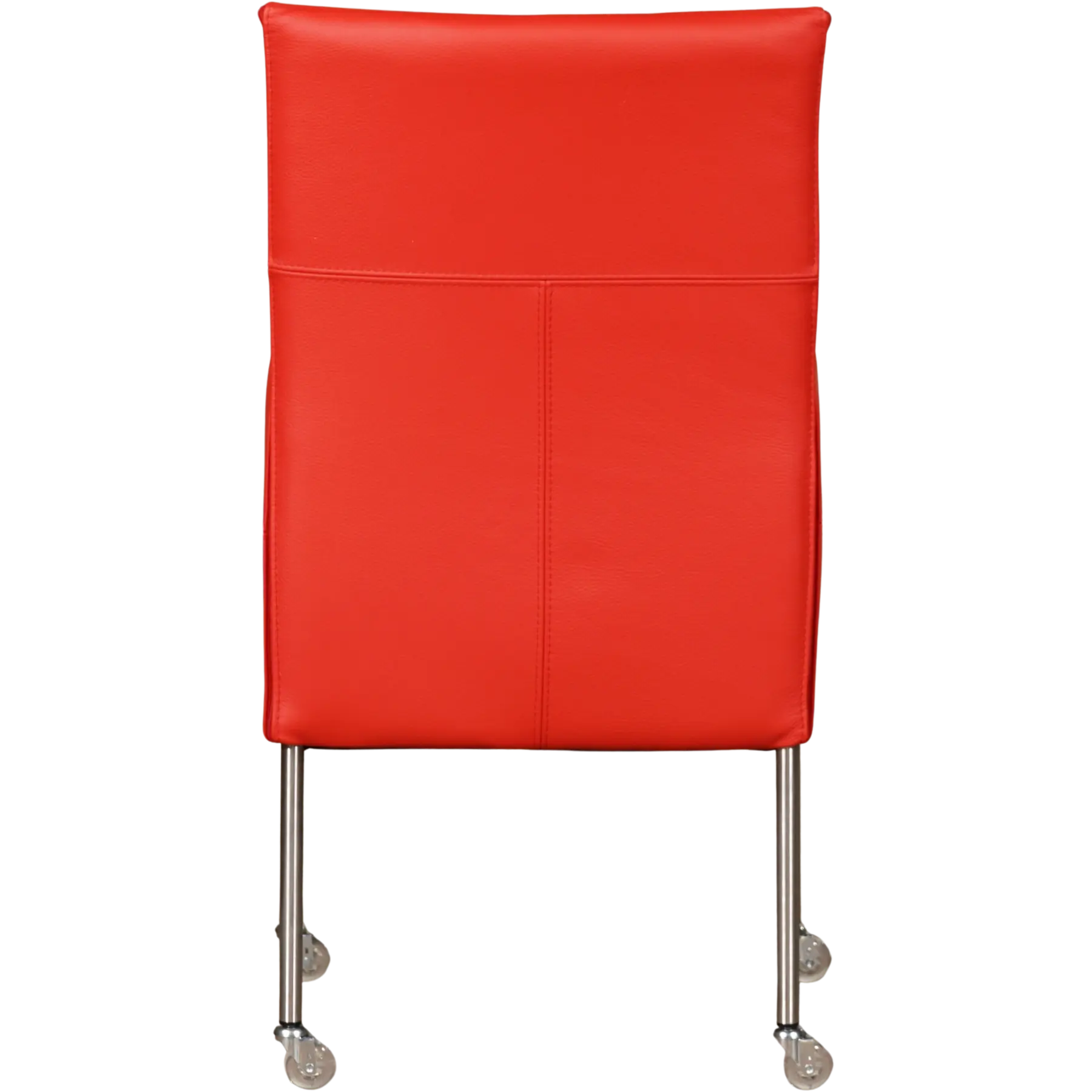 afbeelding van Leren eetkamerstoel Spark - Toledo Ferrari (felrood) - Poten staal rond RVS