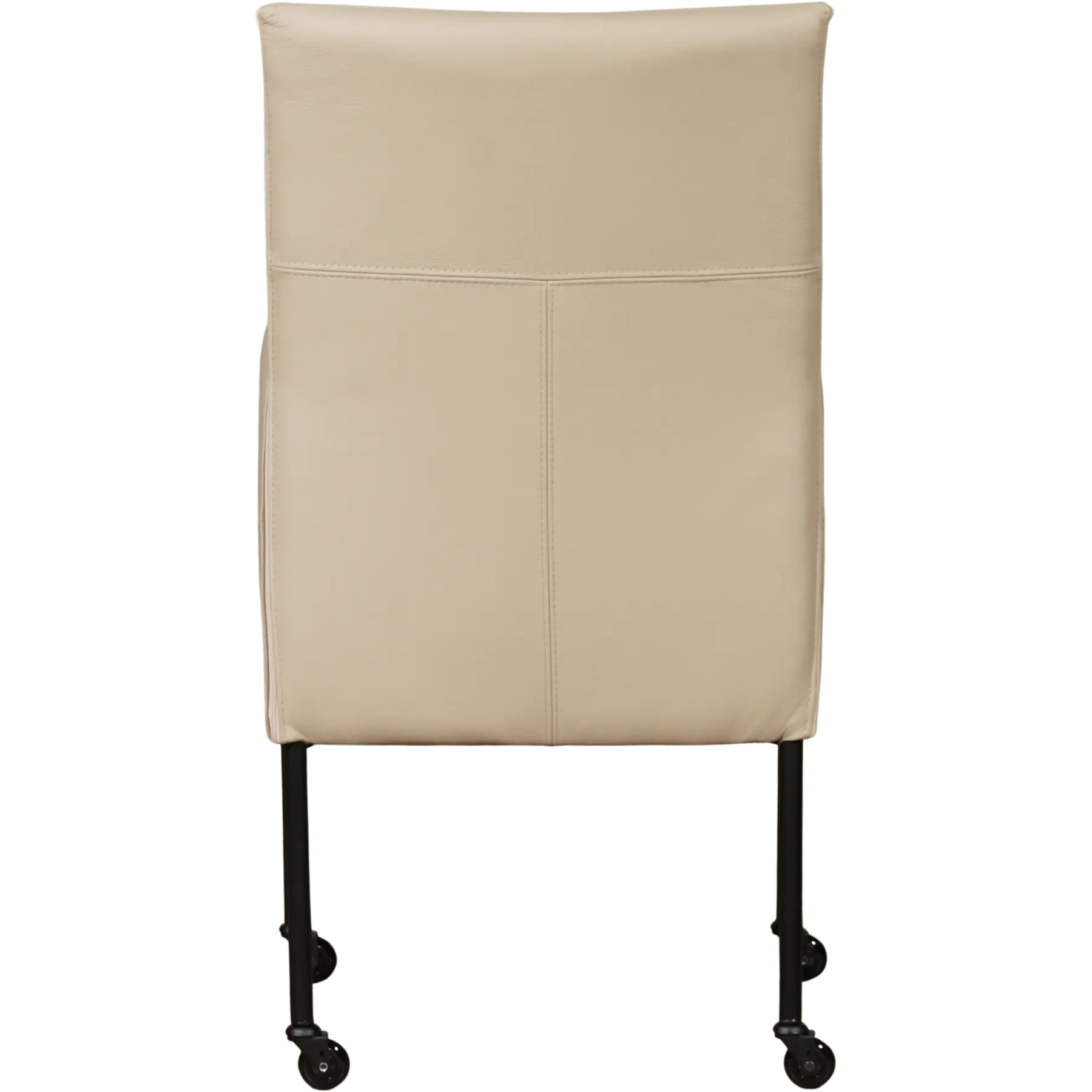 afbeelding van Leren eetkamerstoel Spark - Toledo Mastic (taupe/bruin) - Poten staal rond zwart