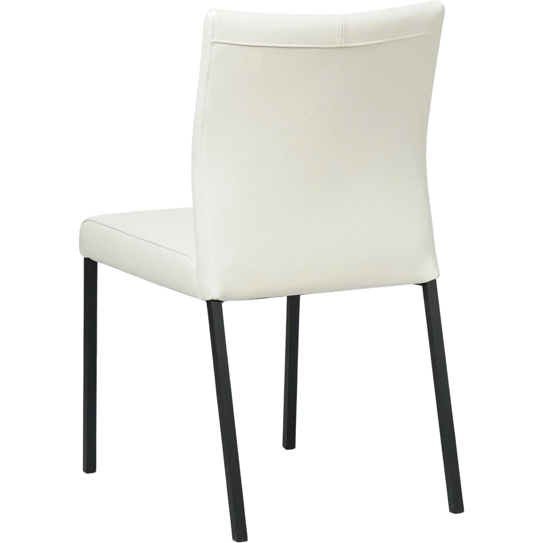 afbeelding van Set van 10 Leren eetkamerstoelen Basic - Toledo Bianco (gebroken wit) - Poten staal vierkant zwart