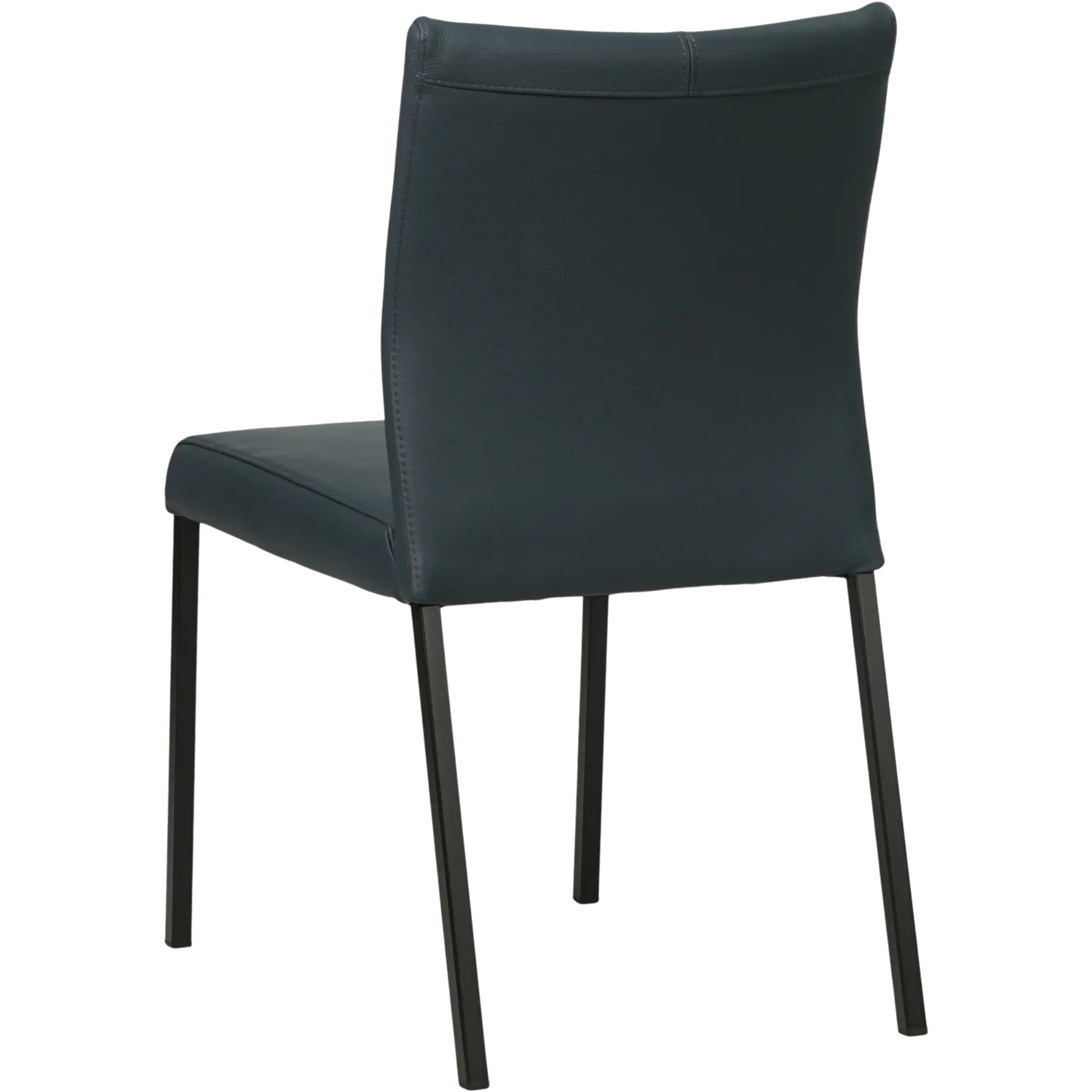 afbeelding van Set van 10 Leren eetkamerstoelen Basic - Toledo Marine (blauw) - Poten staal vierkant zwart