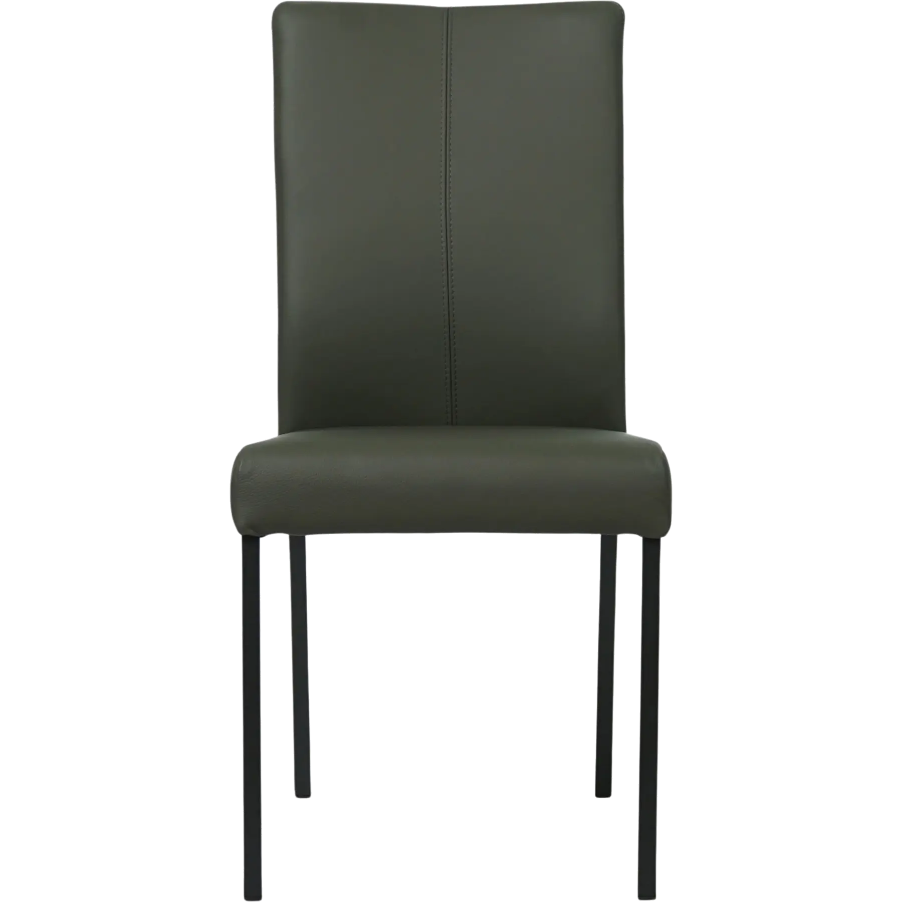 afbeelding van Set van 10 Leren eetkamerstoelen Comfort - Hermes Verde (donkergroen) - Poten staal vierkant zwart