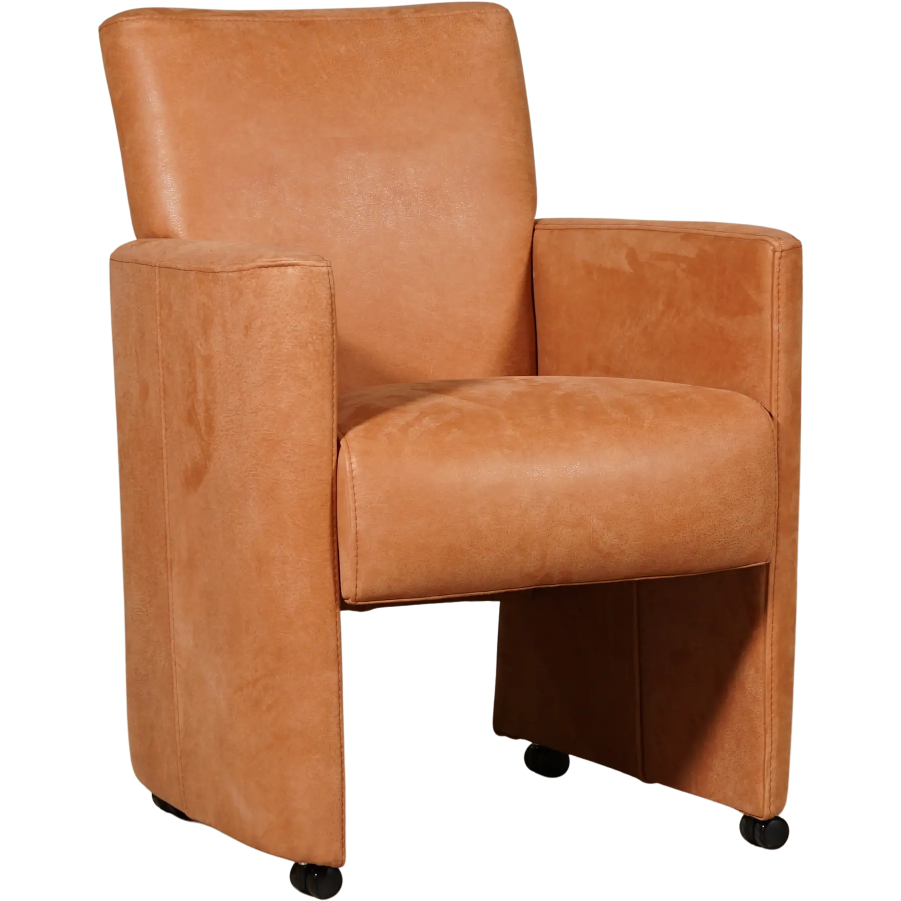 afbeelding van Set van 10 Leren eetkamerstoelen Elegant - Kenia Rost (oranje) - Zonder handgreep