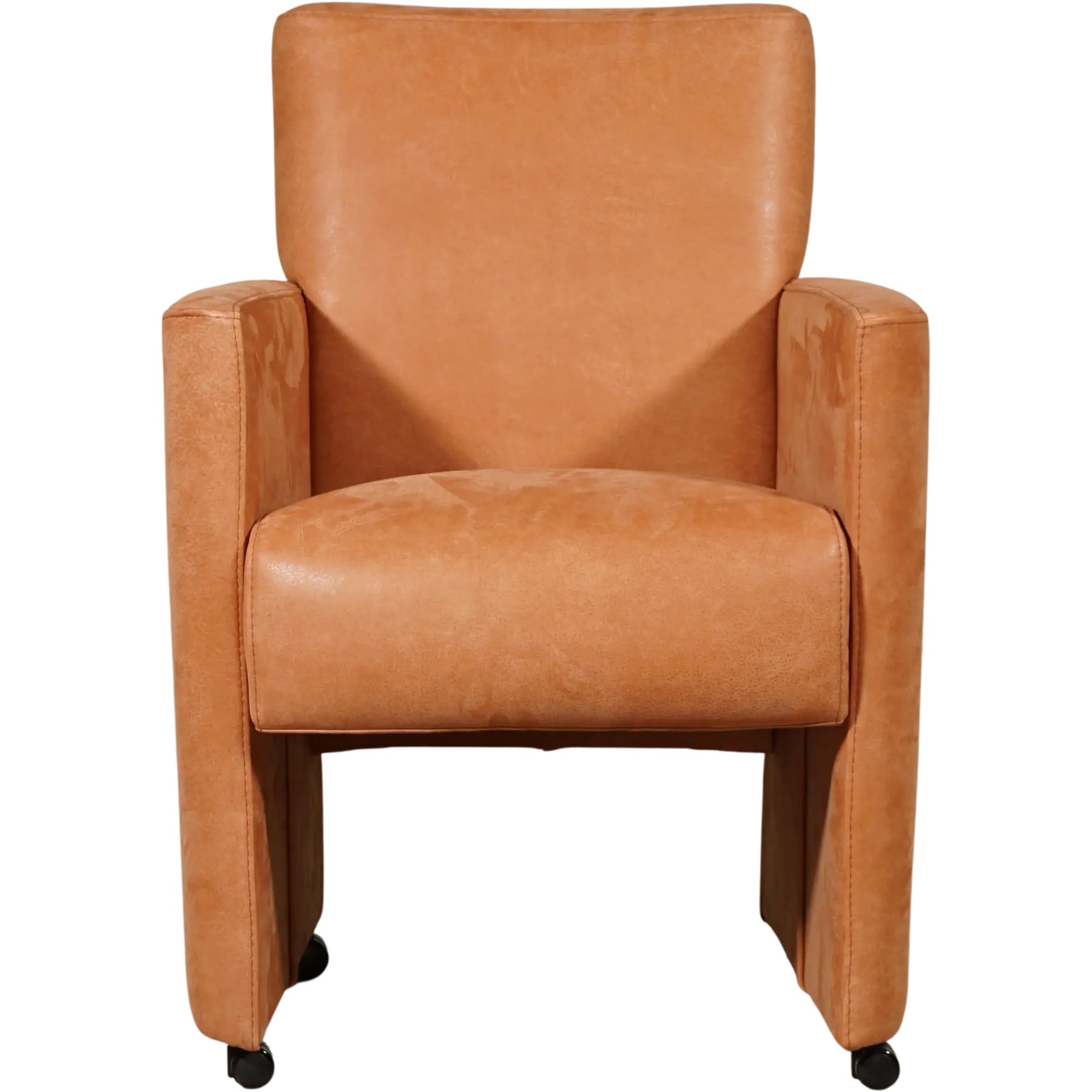 afbeelding van Set van 10 Leren eetkamerstoelen Elegant - Kenia Rost (oranje) - Zonder handgreep