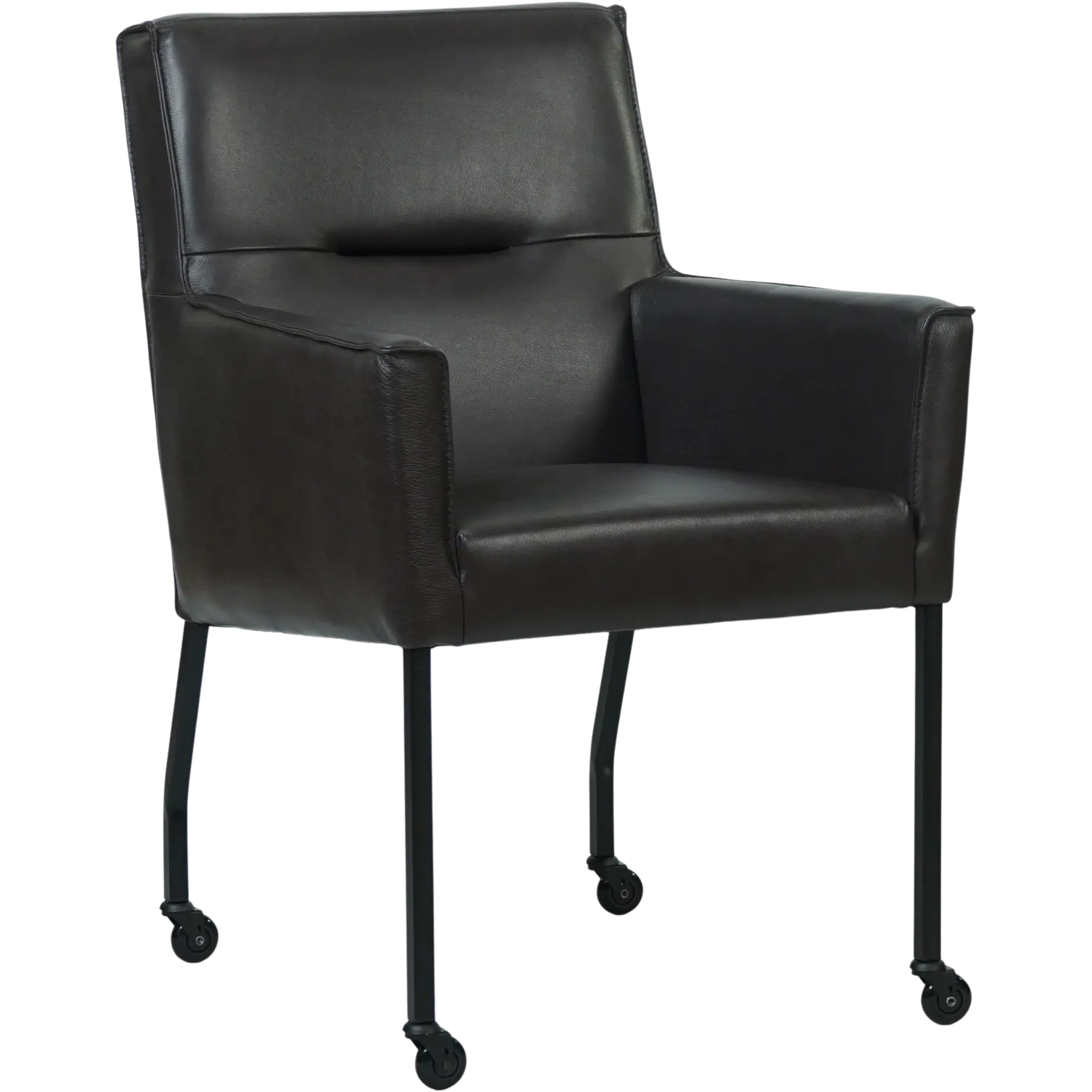 afbeelding van Set van 10 Leren eetkamerstoelen Lucky - Granada Ebony (donkerbruin)