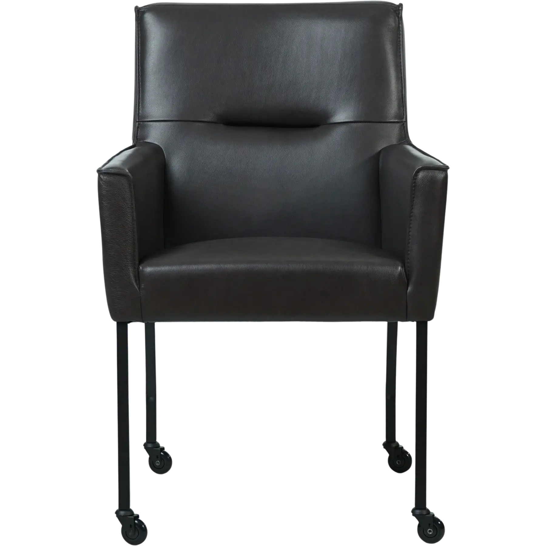 afbeelding van Set van 10 Leren eetkamerstoelen Lucky - Granada Ebony (donkerbruin)