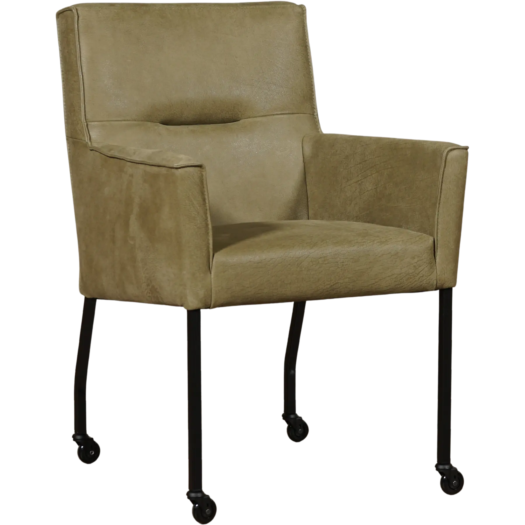 afbeelding van Set van 10 Leren eetkamerstoelen Lucky - Kenia Olive (olijf)