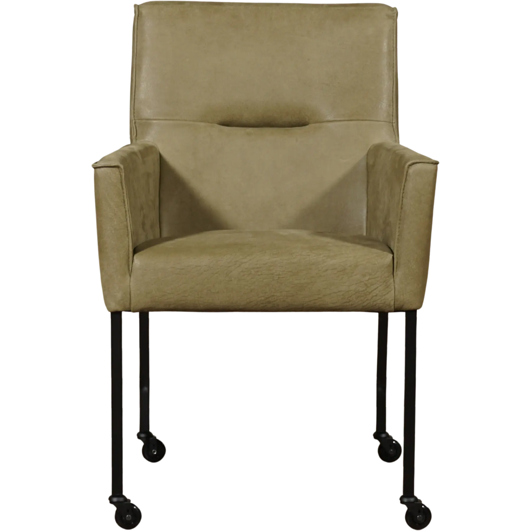 afbeelding van Set van 10 Leren eetkamerstoelen Lucky - Kenia Olive (olijf)