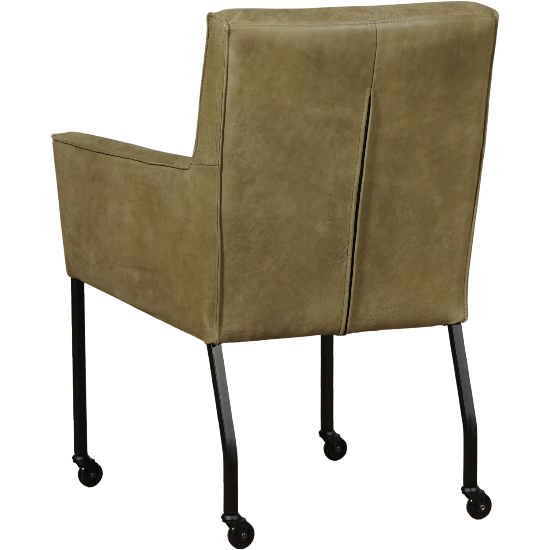 afbeelding van Set van 10 Leren eetkamerstoelen Lucky - Kenia Olive (olijf)