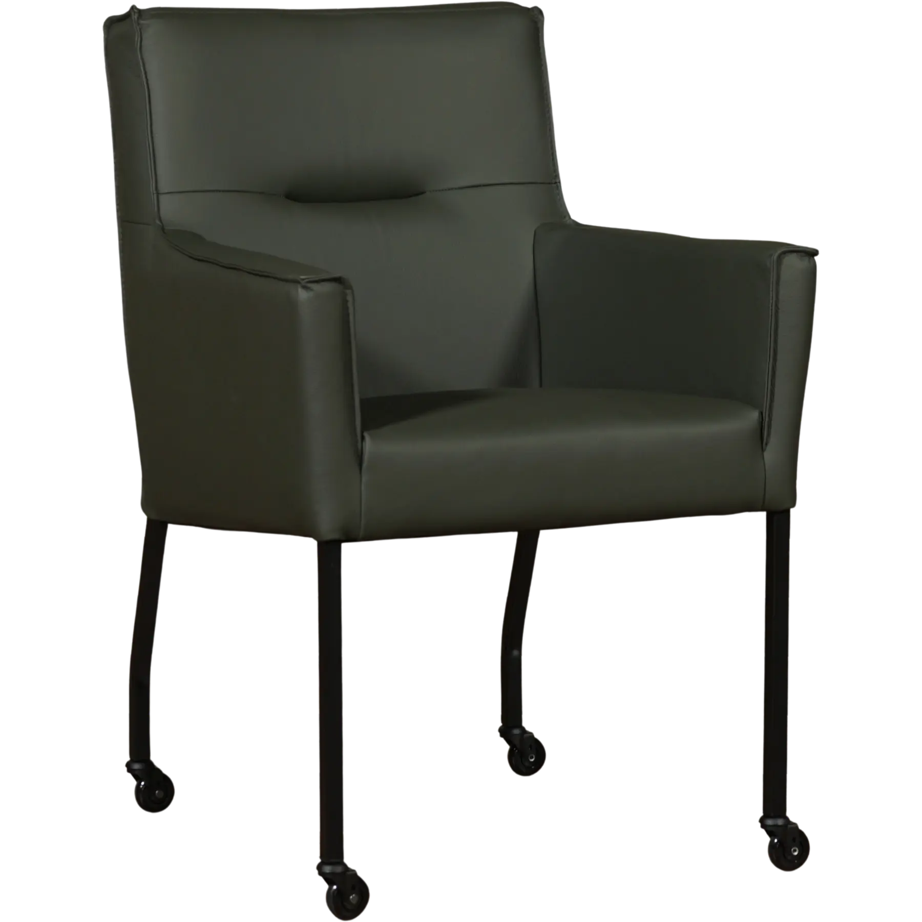 afbeelding van Set van 10 Leren eetkamerstoelen Lucky - Toledo Verde (donkergroen)