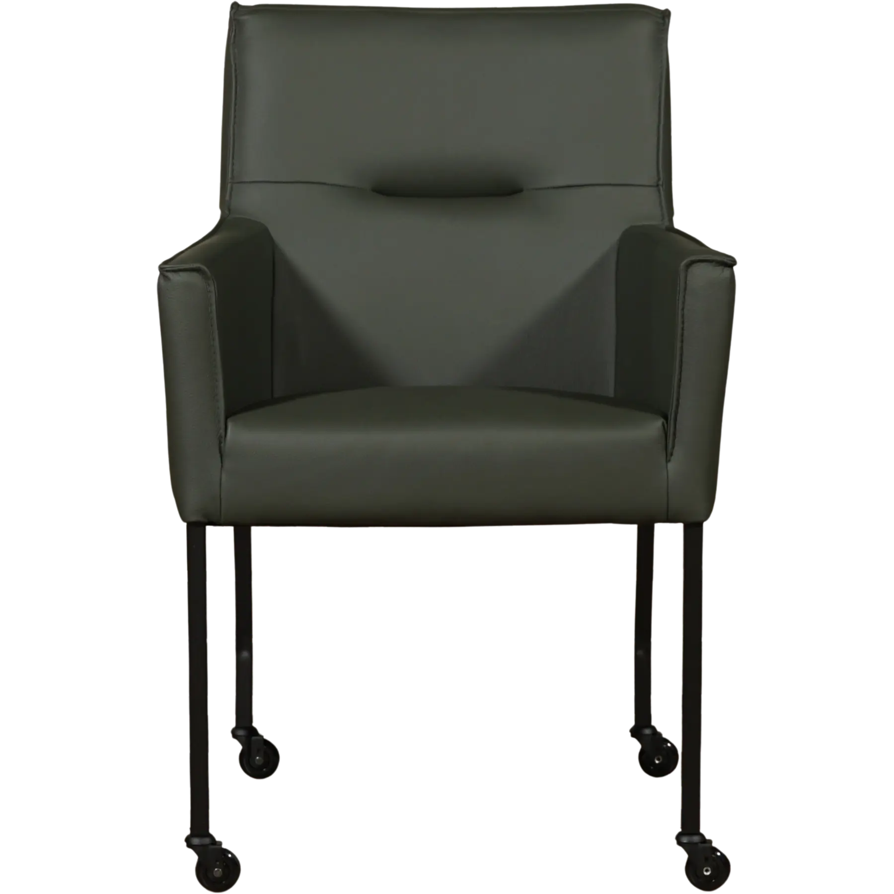 afbeelding van Set van 10 Leren eetkamerstoelen Lucky - Toledo Verde (donkergroen)