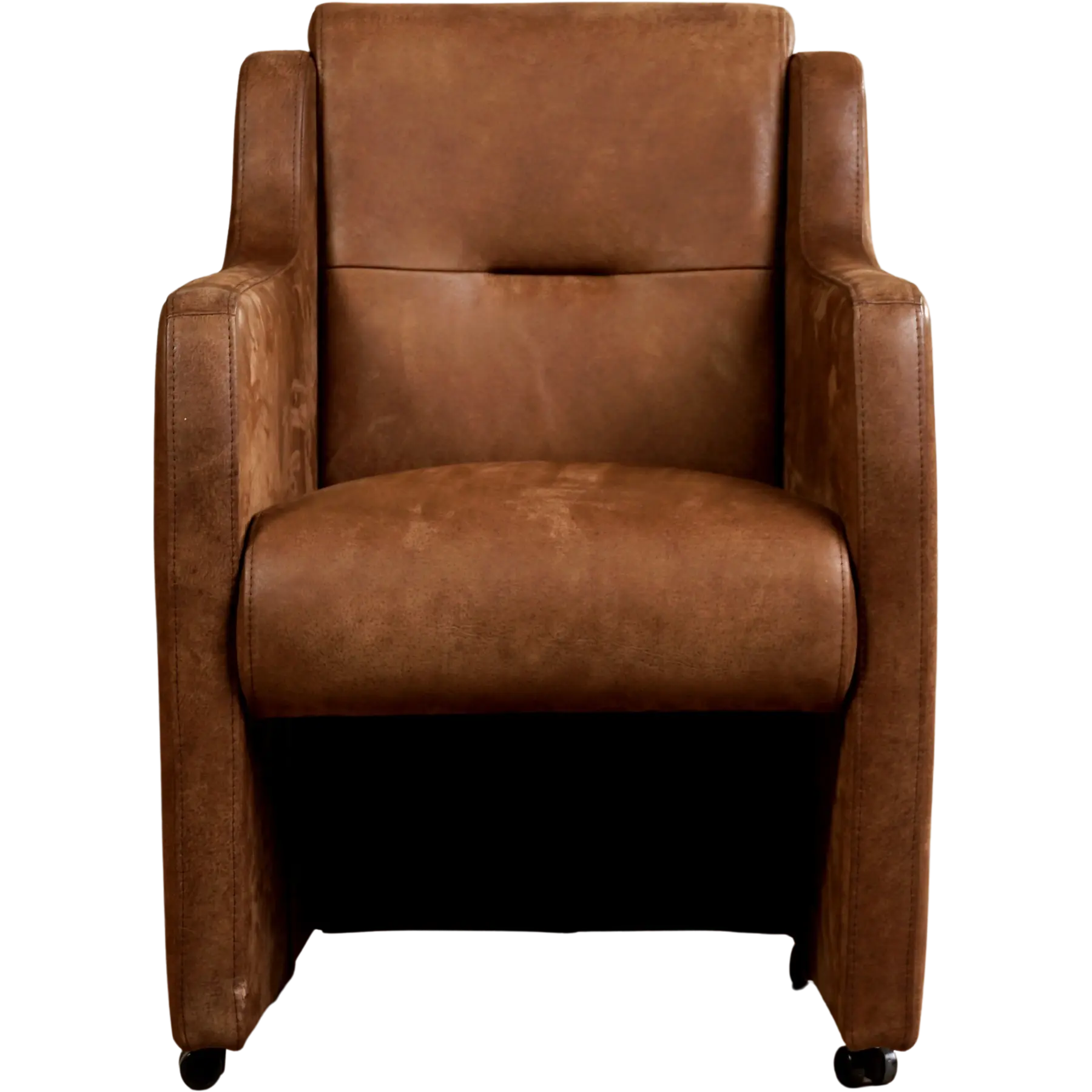 afbeelding van Set van 10 Leren eetkamerstoelen Mass - Kenia Brown (bruin) - Met handgreep RVS