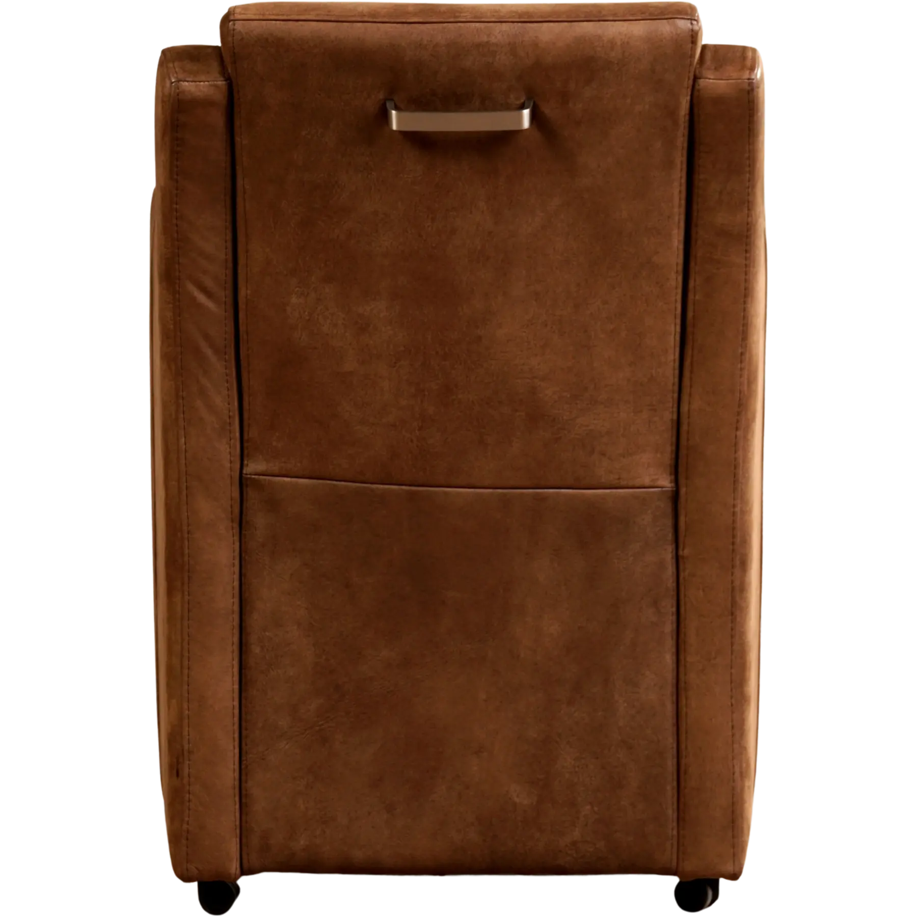 afbeelding van Set van 10 Leren eetkamerstoelen Mass - Kenia Brown (bruin) - Met handgreep RVS