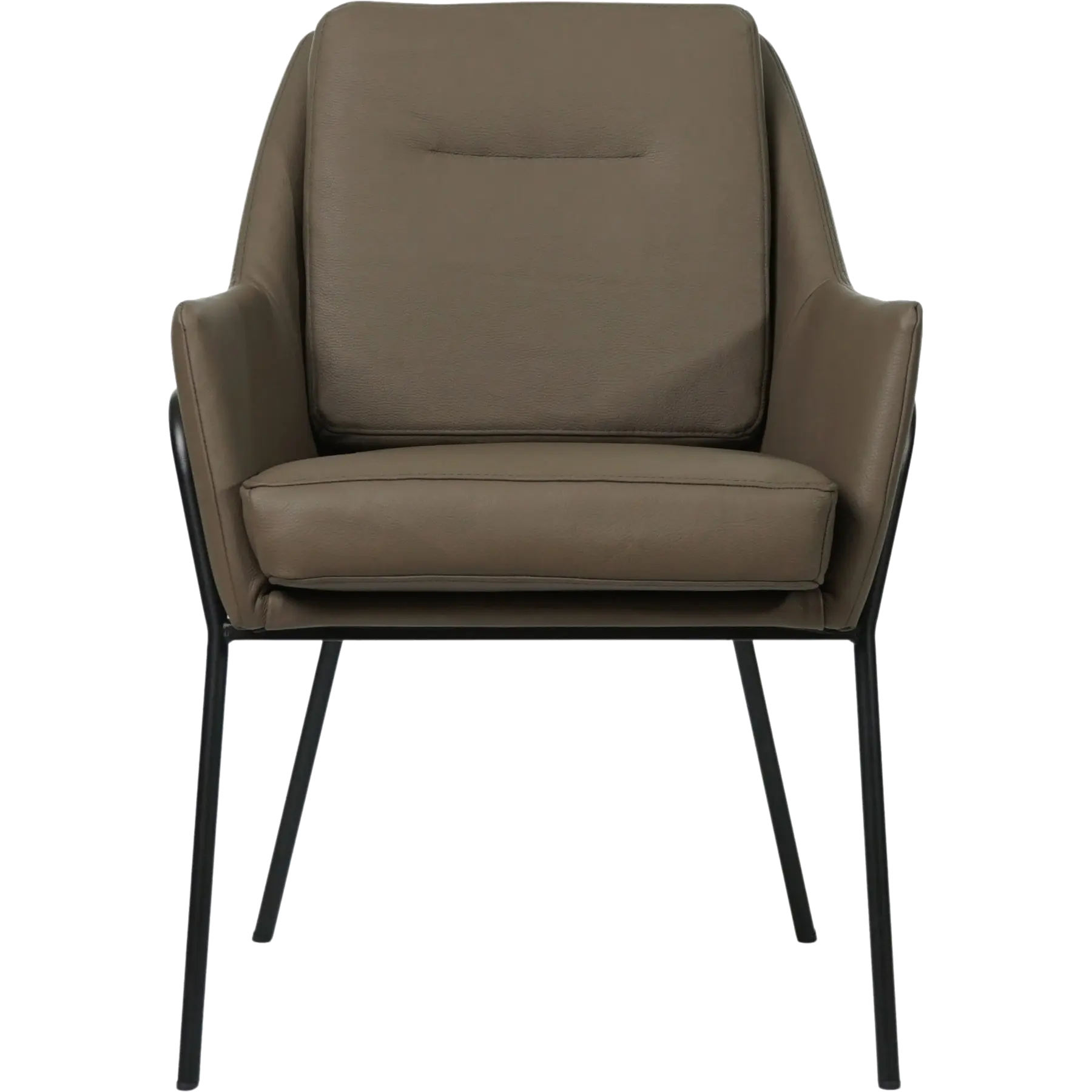 afbeelding van Set van 10 Leren eetkamerstoelen Mix - Toledo Moss (bruin/groen) - Poten staal rond zwart