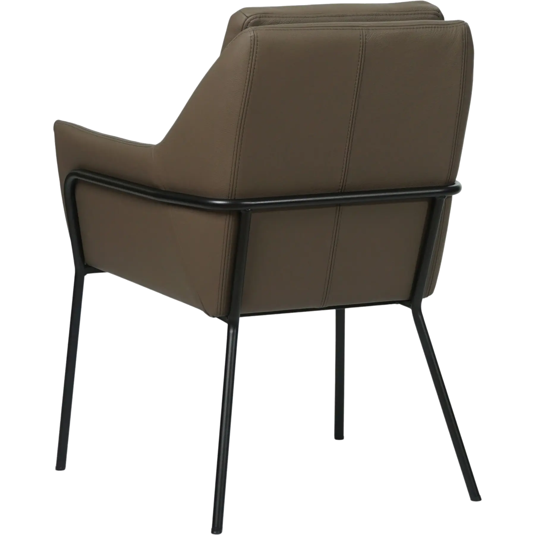 afbeelding van Set van 10 Leren eetkamerstoelen Mix - Toledo Moss (bruin/groen) - Poten staal rond zwart