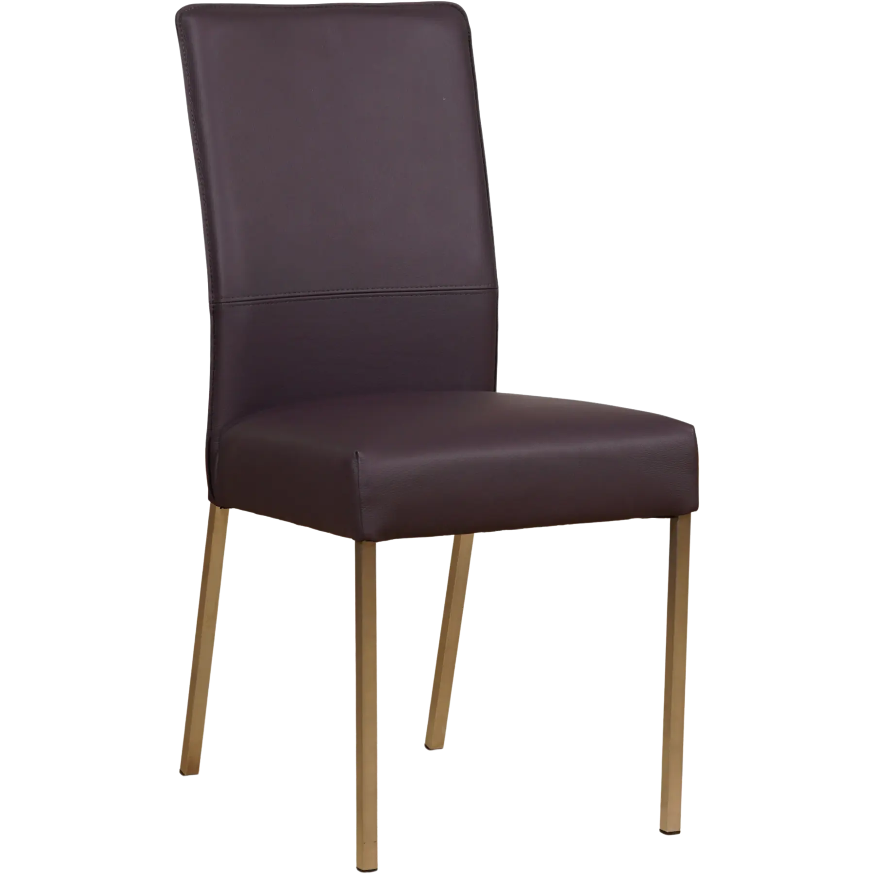 afbeelding van Set van 10 Leren eetkamerstoelen Real - Toledo Merlin (donkerpaars) - Poten staal vierkant RVS