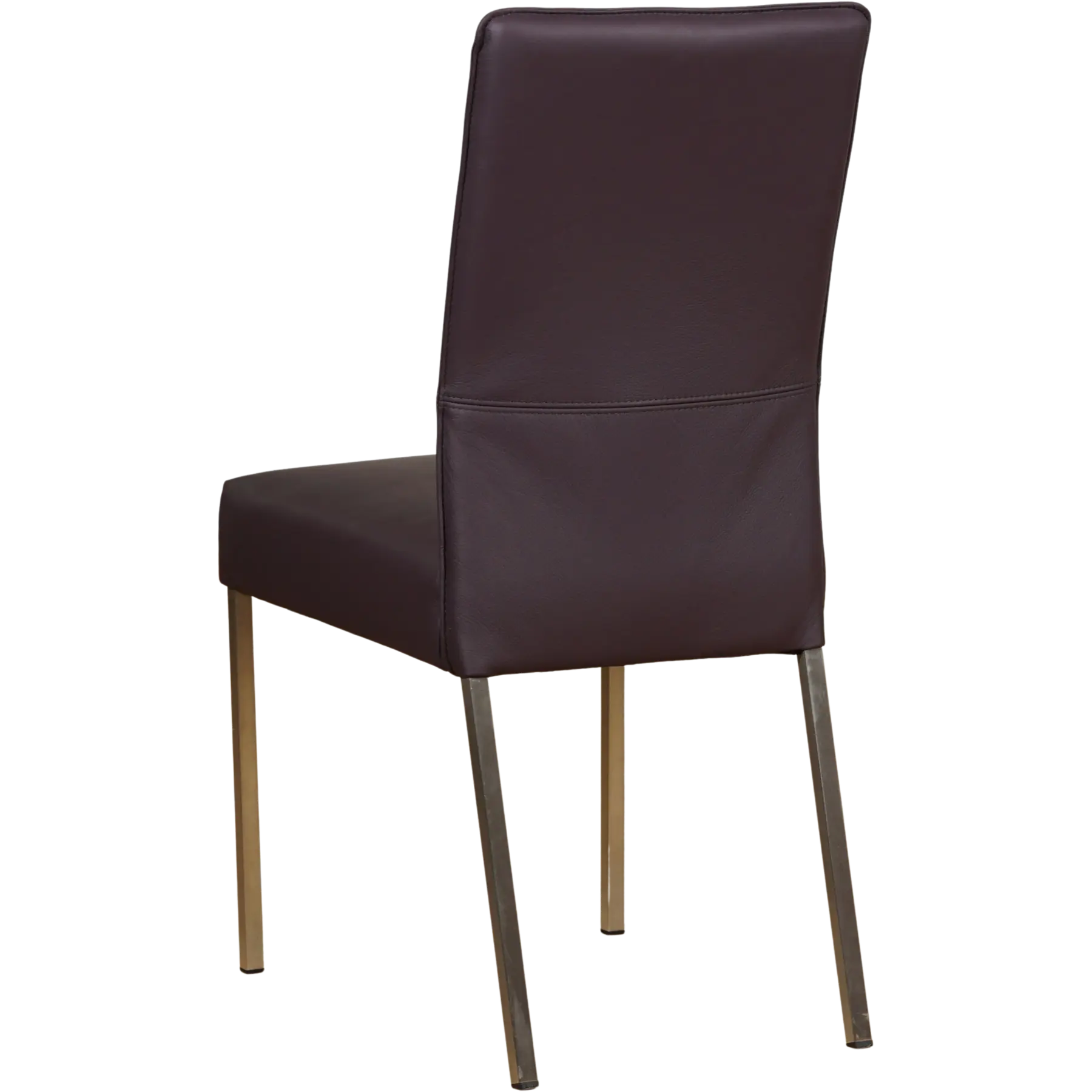 afbeelding van Set van 10 Leren eetkamerstoelen Real - Toledo Merlin (donkerpaars) - Poten staal vierkant RVS