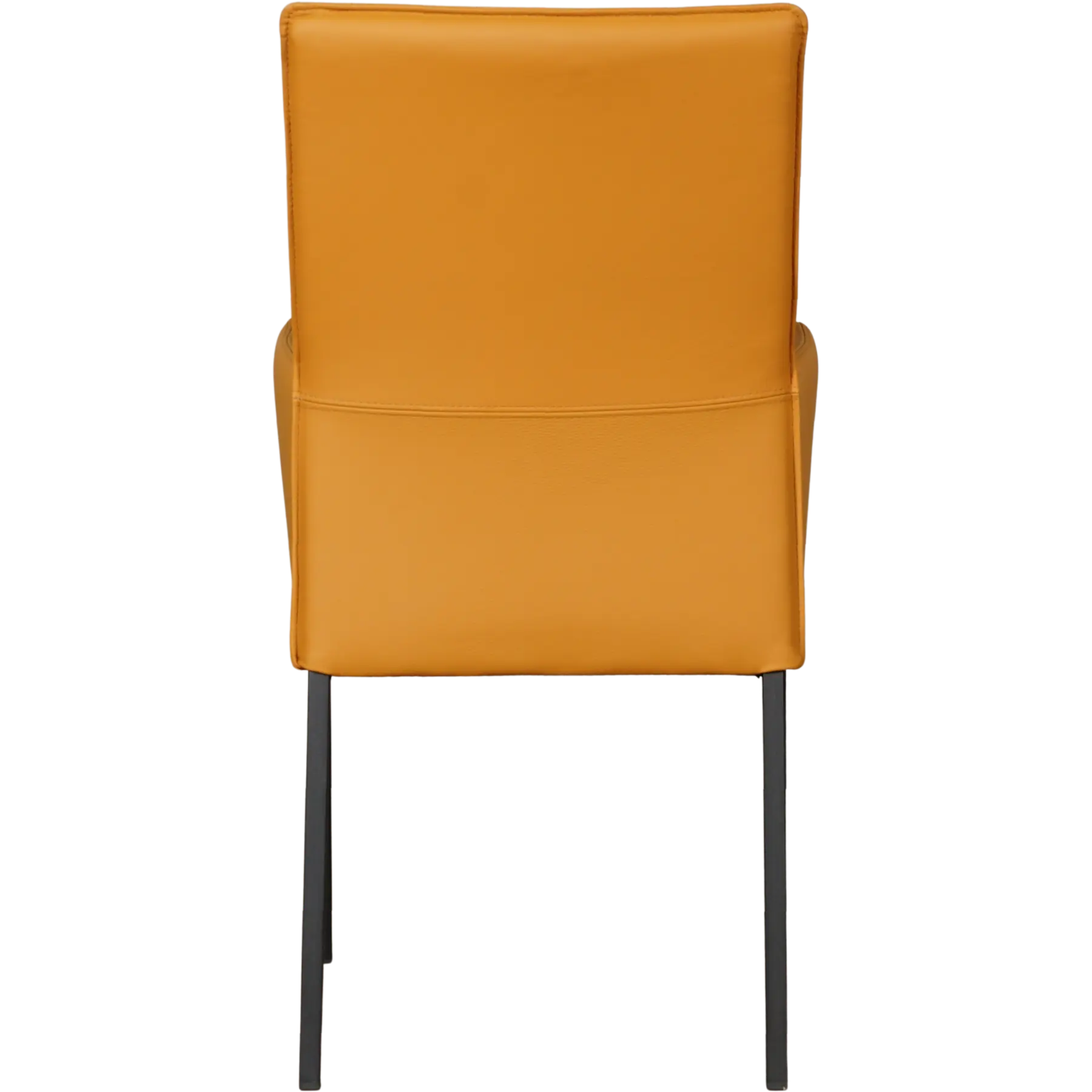 afbeelding van Set van 10 Leren eetkamerstoelen Royal - Toledo Leem (geel/bruin) - Poten staal vierkant zwart