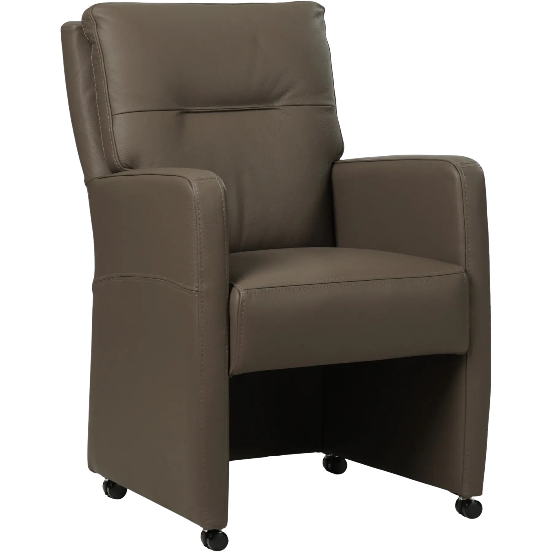 afbeelding van Set van 10 Leren eetkamerstoelen Sharp - Toledo Moss (bruin/groen) - Met handgreep zwart