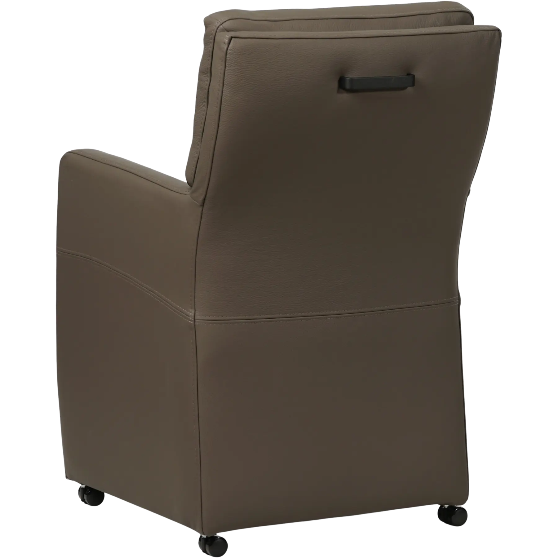 afbeelding van Set van 10 Leren eetkamerstoelen Sharp - Toledo Moss (bruin/groen) - Met handgreep zwart