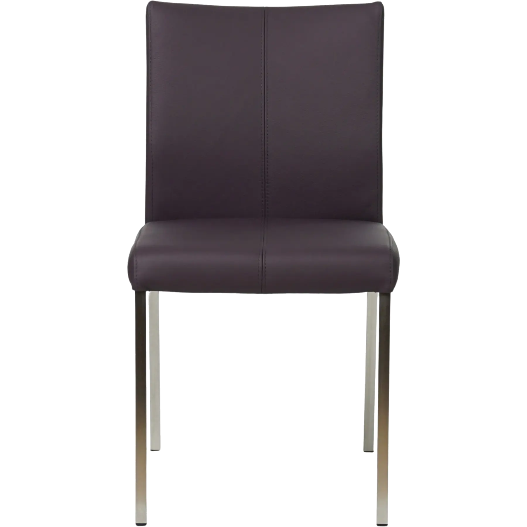 afbeelding van Set van 4 Leren eetkamerstoelen Basic - Toledo Merlin (donkerpaars) - Poten staal vierkant RVS