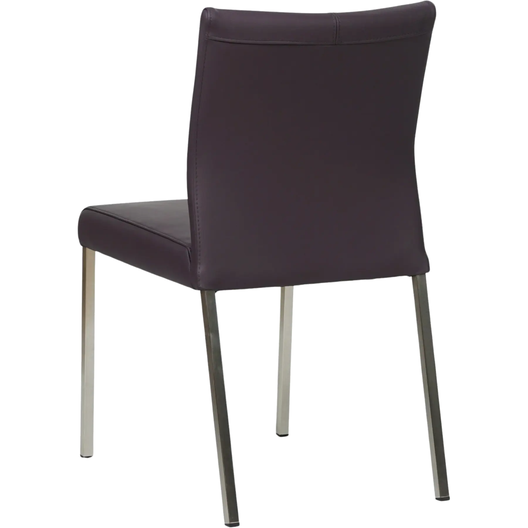 afbeelding van Set van 4 Leren eetkamerstoelen Basic - Toledo Merlin (donkerpaars) - Poten staal vierkant RVS