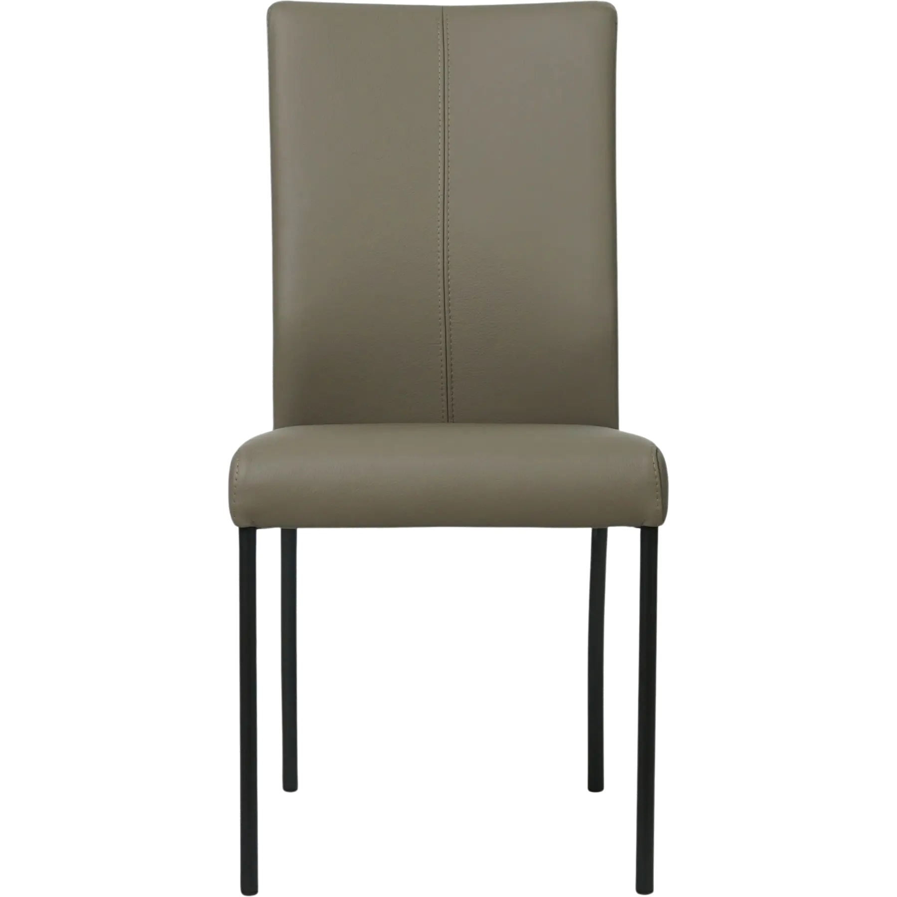 afbeelding van Set van 4 Leren eetkamerstoelen Comfort - Toledo Smog (grijs) - Poten staal rond zwart