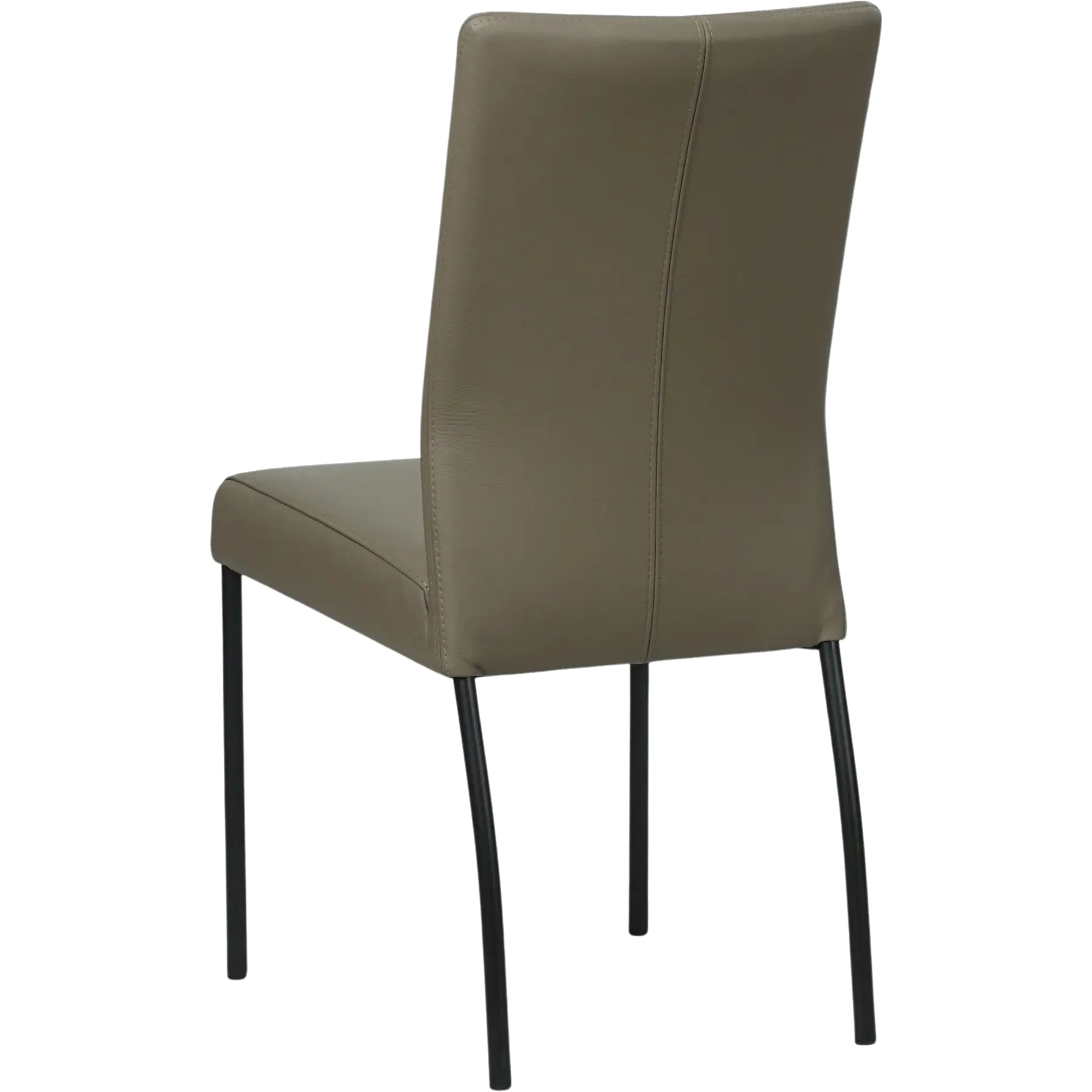 afbeelding van Set van 4 Leren eetkamerstoelen Comfort - Toledo Smog (grijs) - Poten staal rond zwart