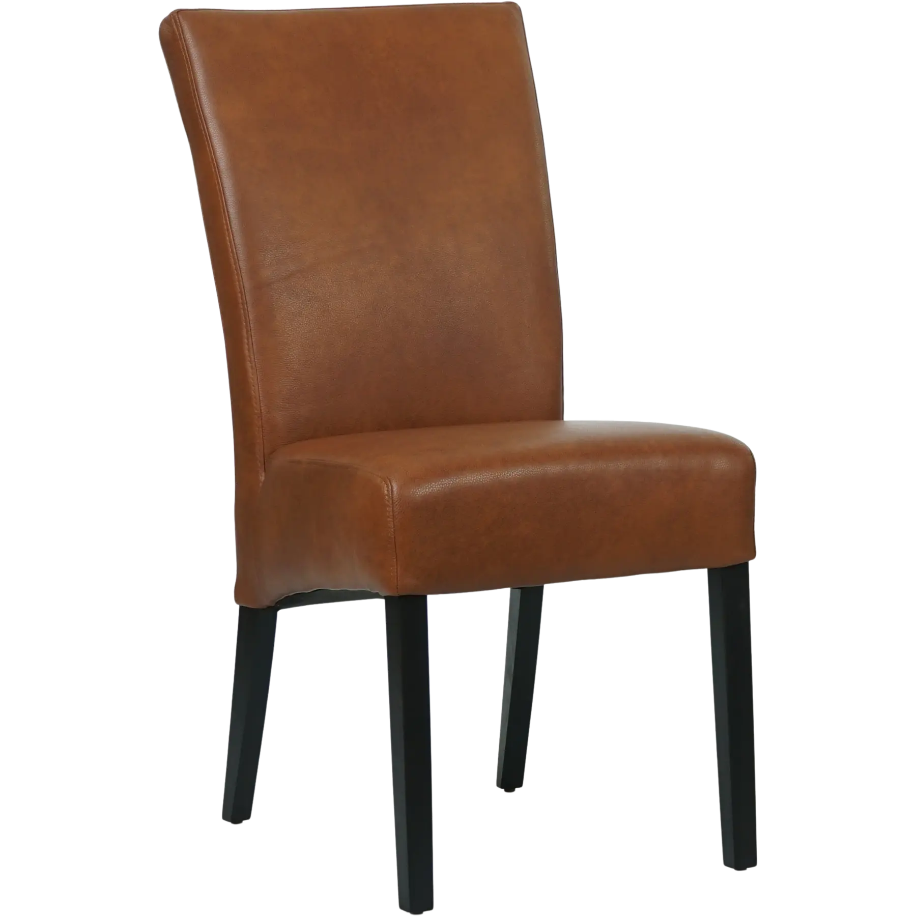 afbeelding van Set van 4 Leren eetkamerstoelen Just - Granada Savannah (cognac) - Poten hout zwart