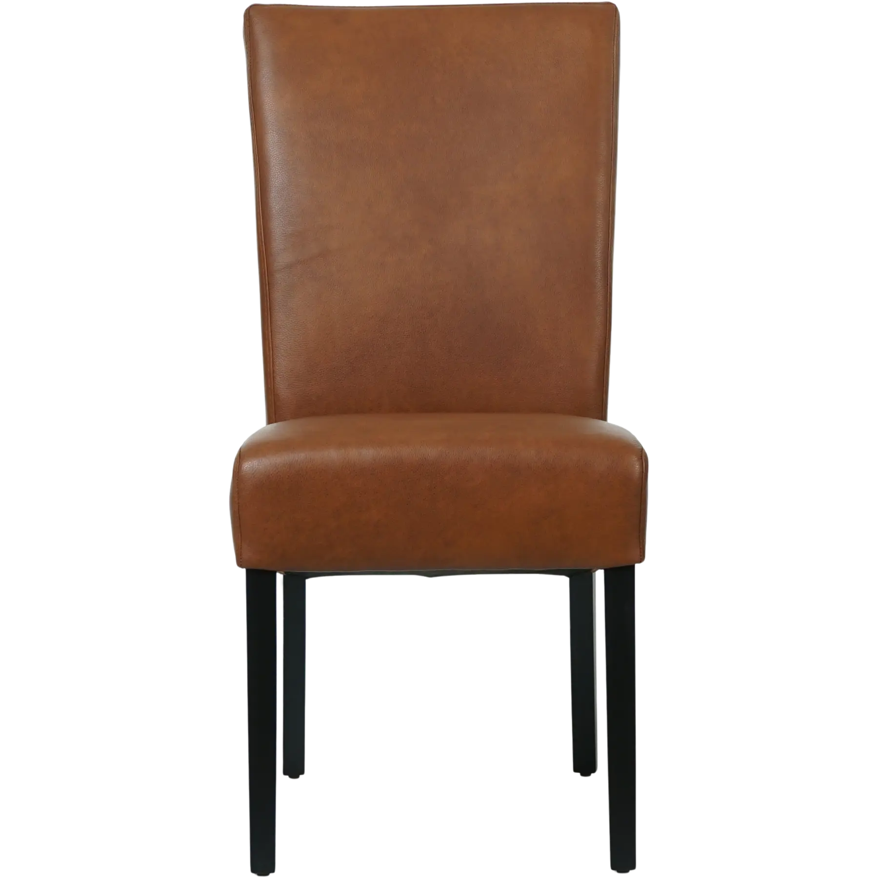 afbeelding van Set van 4 Leren eetkamerstoelen Just - Granada Savannah (cognac) - Poten hout zwart