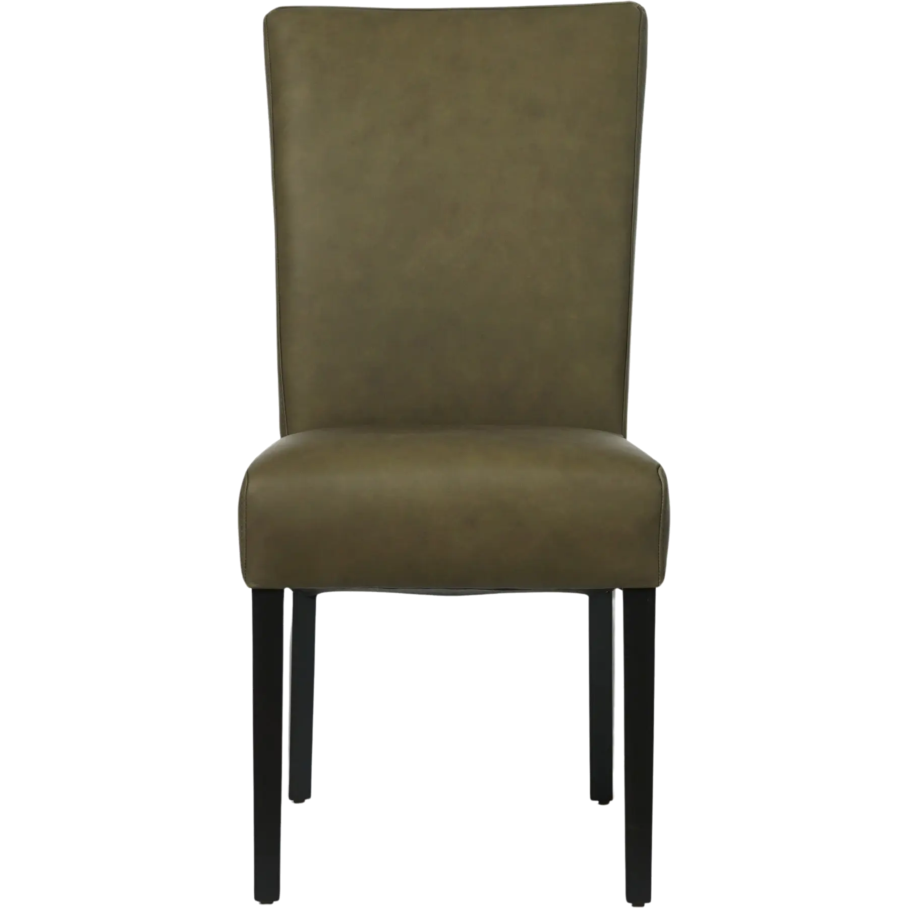 afbeelding van Set van 4 Leren eetkamerstoelen Just - Rancho Green (olijf/groen) - Poten hout zwart