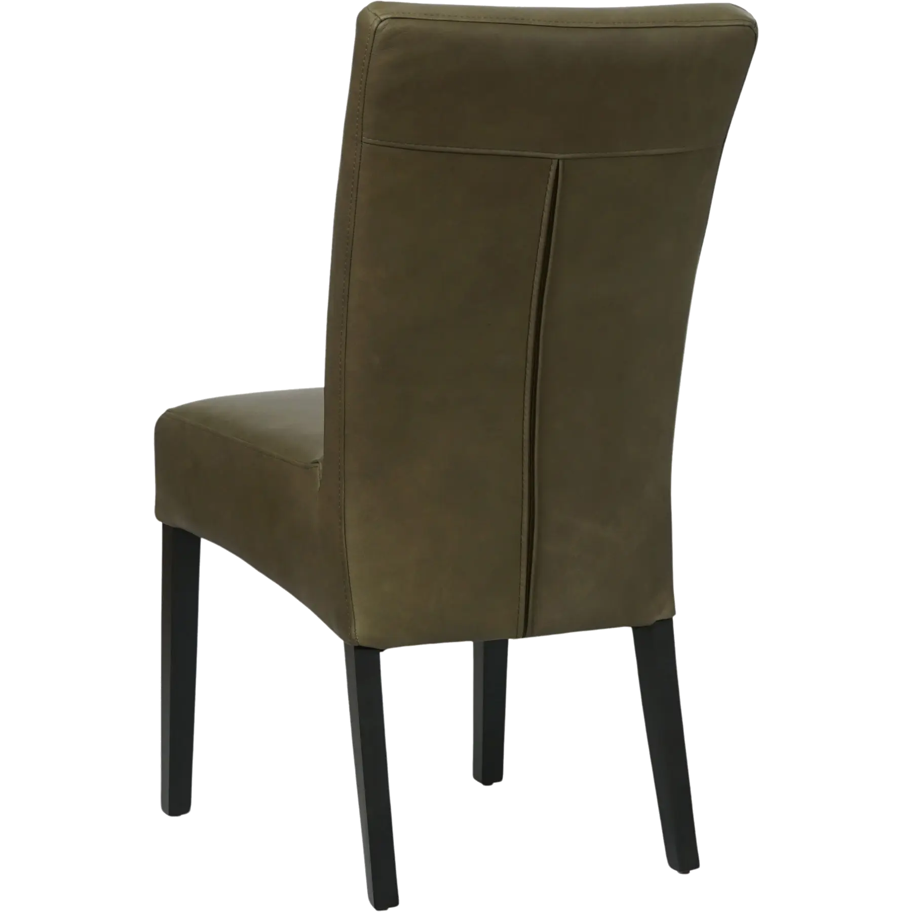 afbeelding van Set van 4 Leren eetkamerstoelen Just - Rancho Green (olijf/groen) - Poten hout zwart