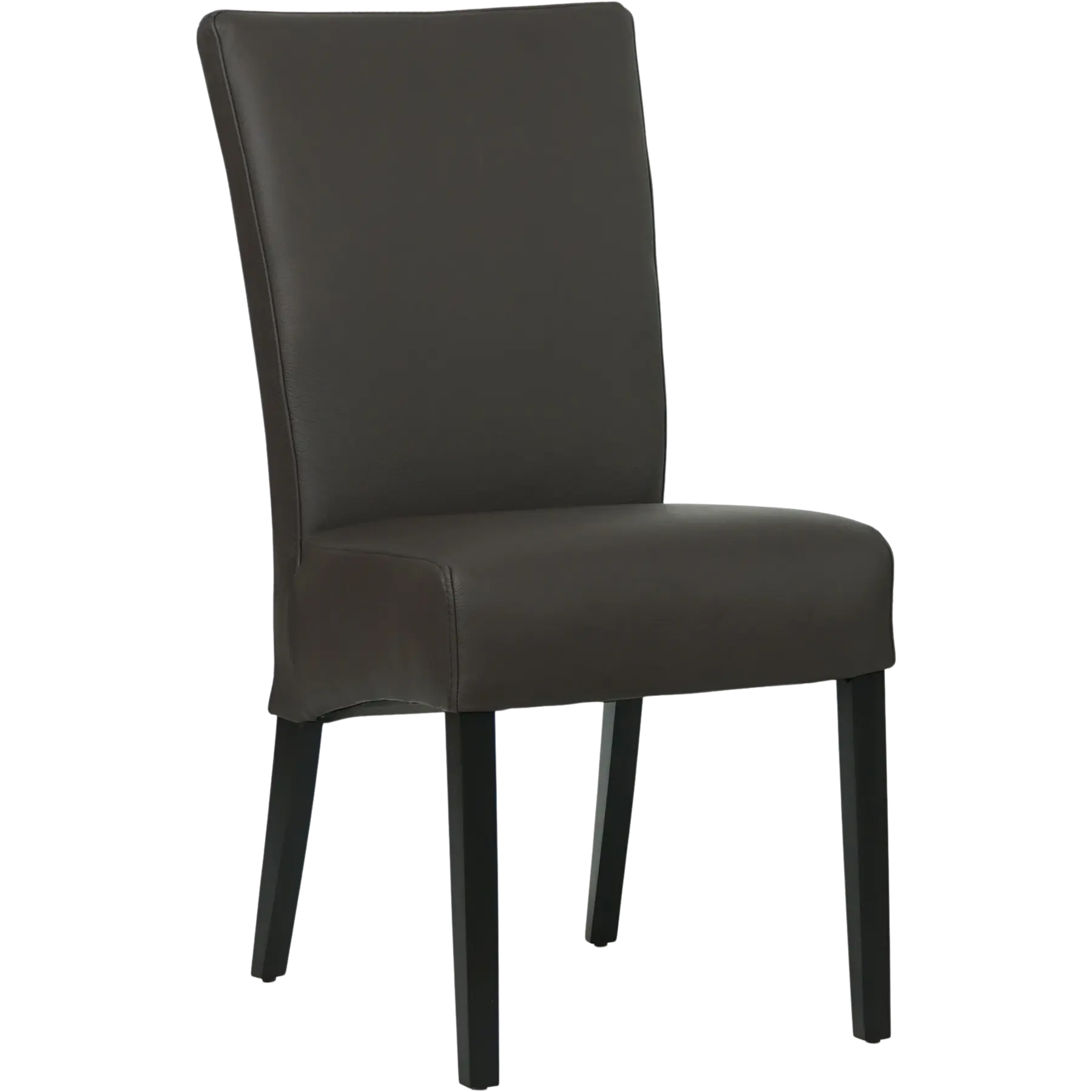 afbeelding van Set van 4 Leren eetkamerstoelen Just - Toledo Caffe (donkerbruin) - Poten hout zwart