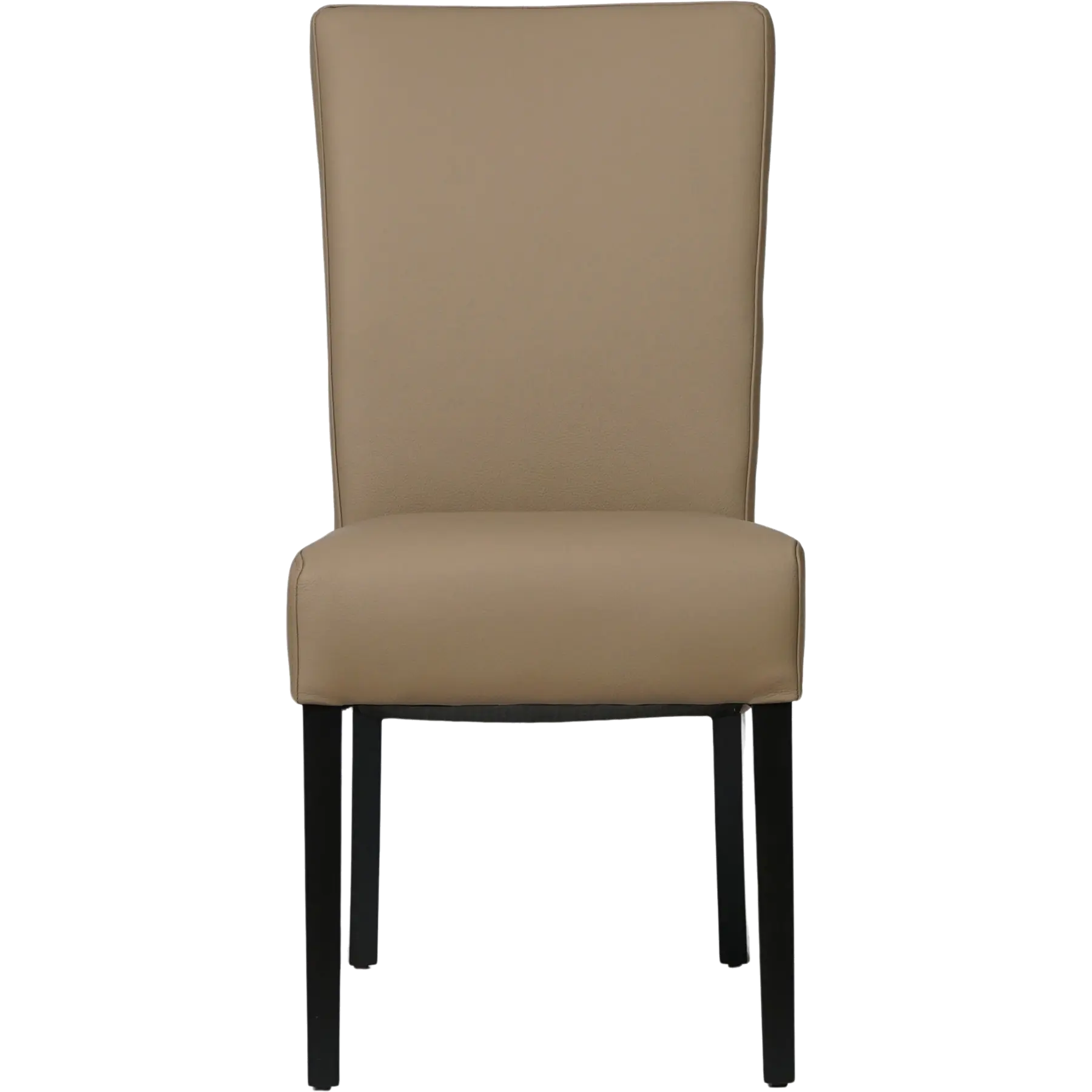 afbeelding van Set van 4 Leren eetkamerstoelen Just - Toledo Mocca (taupe/bruin) - Poten hout zwart