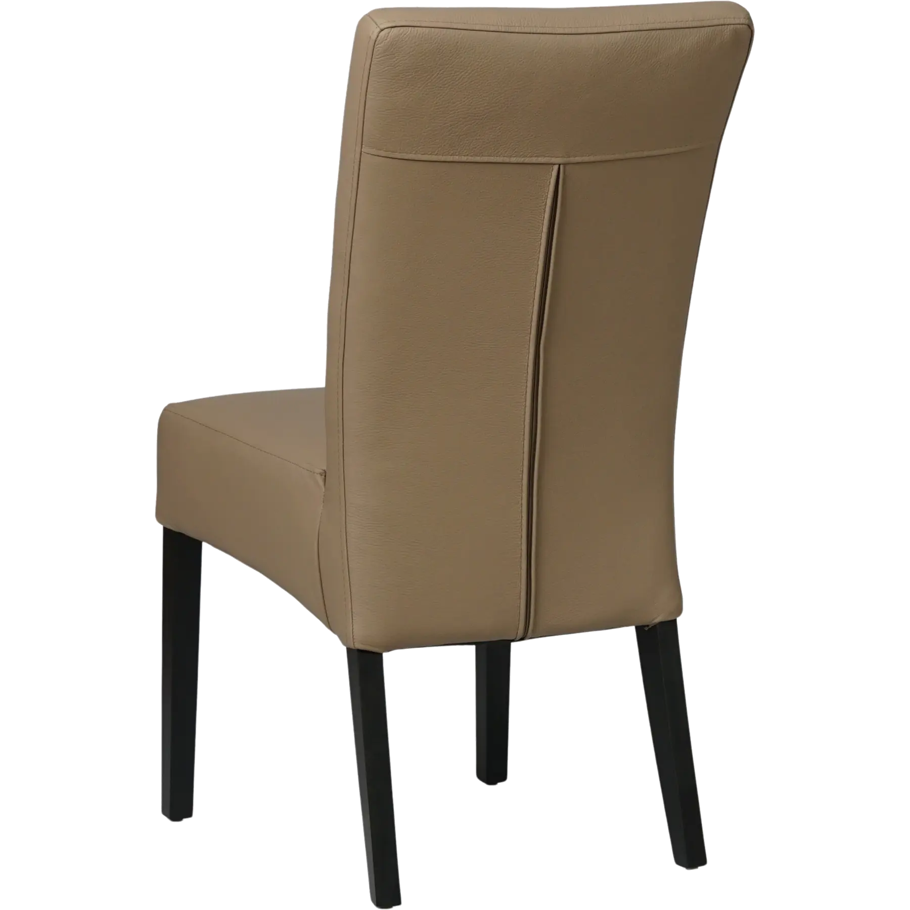 afbeelding van Set van 4 Leren eetkamerstoelen Just - Toledo Mocca (taupe/bruin) - Poten hout zwart
