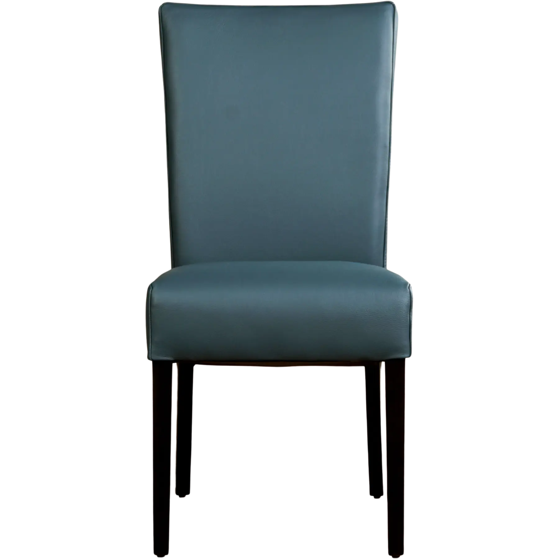 afbeelding van Set van 4 Leren eetkamerstoelen Just - Toledo Whale (blauw/grijs) - Poten hout zwart