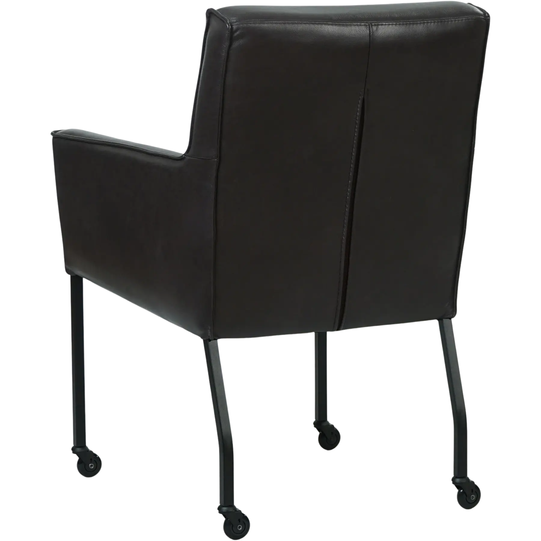 afbeelding van Set van 4 Leren eetkamerstoelen Lucky - Granada Ebony (donkerbruin)