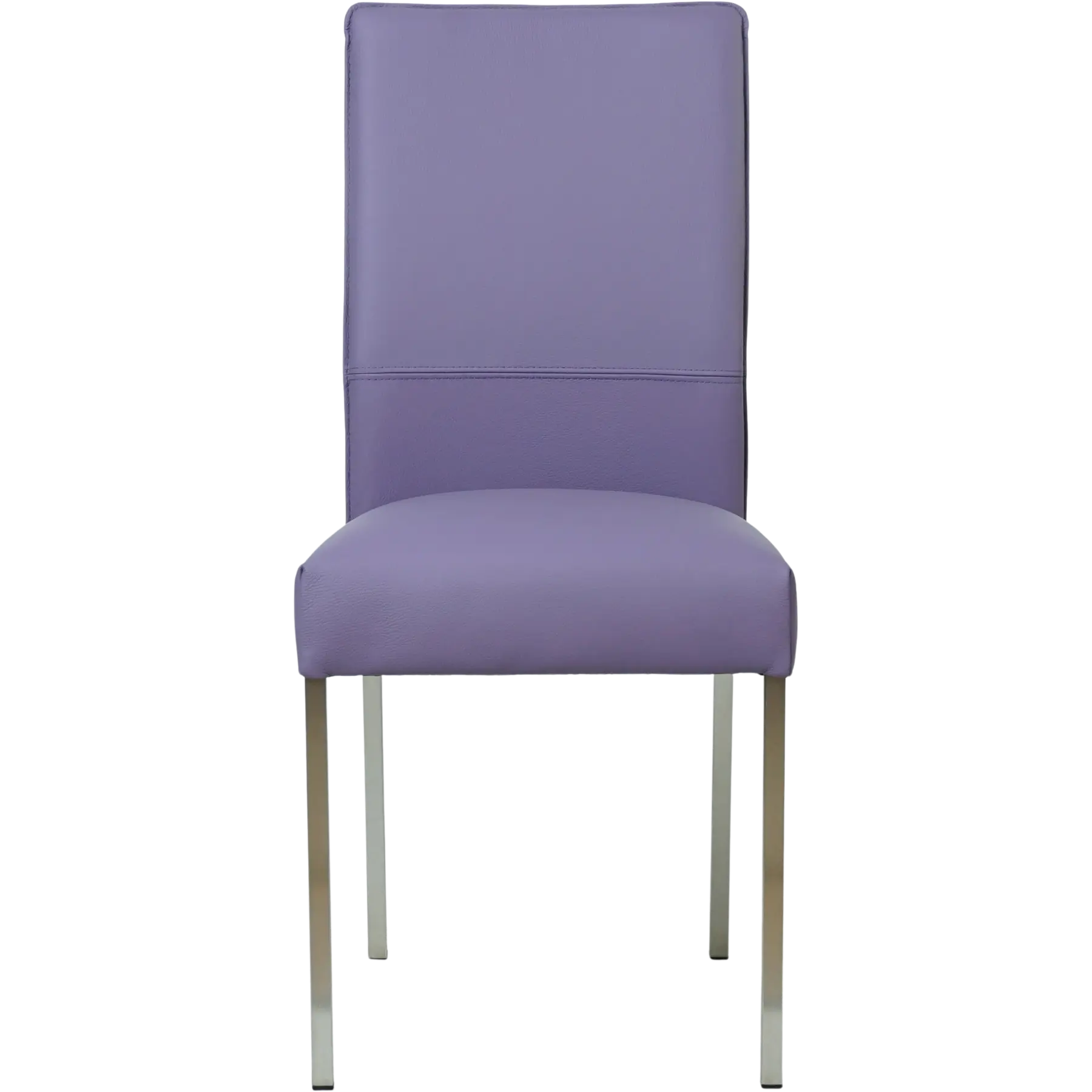 afbeelding van Set van 4 Leren eetkamerstoelen Real - Toledo Lila (lichtpaars) - Poten staal vierkant RVS