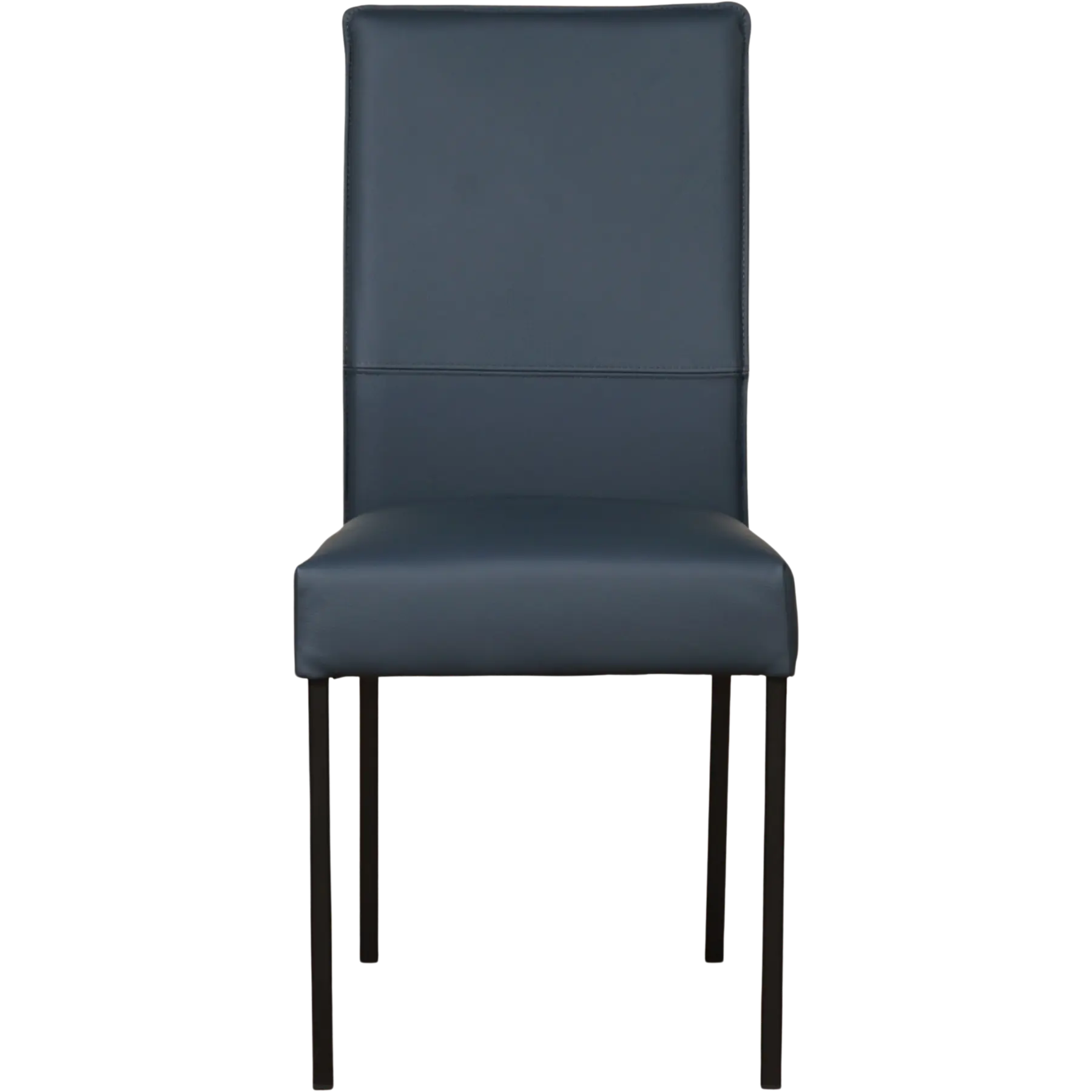 afbeelding van Set van 4 Leren eetkamerstoelen Real - Toledo Marine (blauw) - Poten staal vierkant zwart