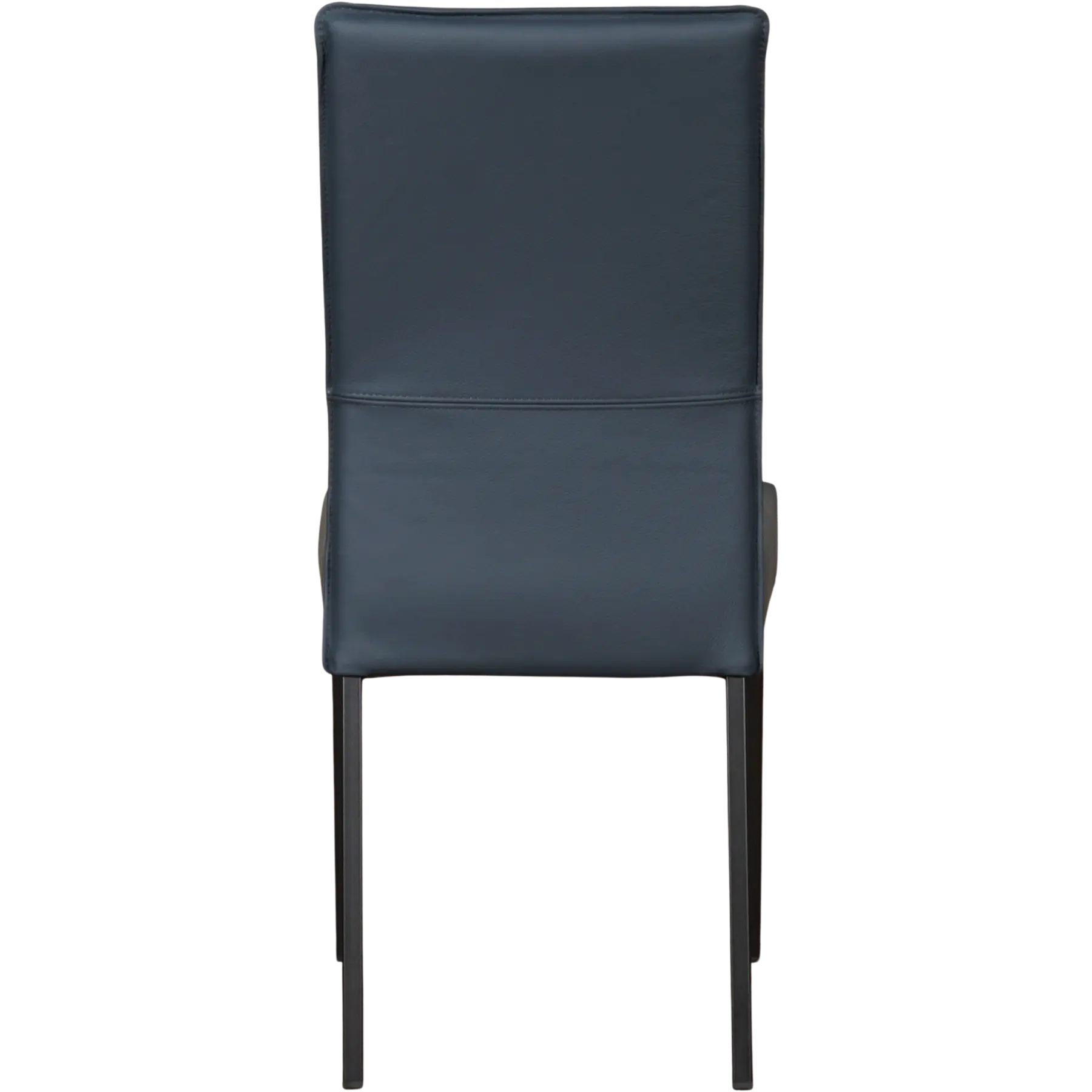 afbeelding van Set van 4 Leren eetkamerstoelen Real - Toledo Marine (blauw) - Poten staal vierkant zwart
