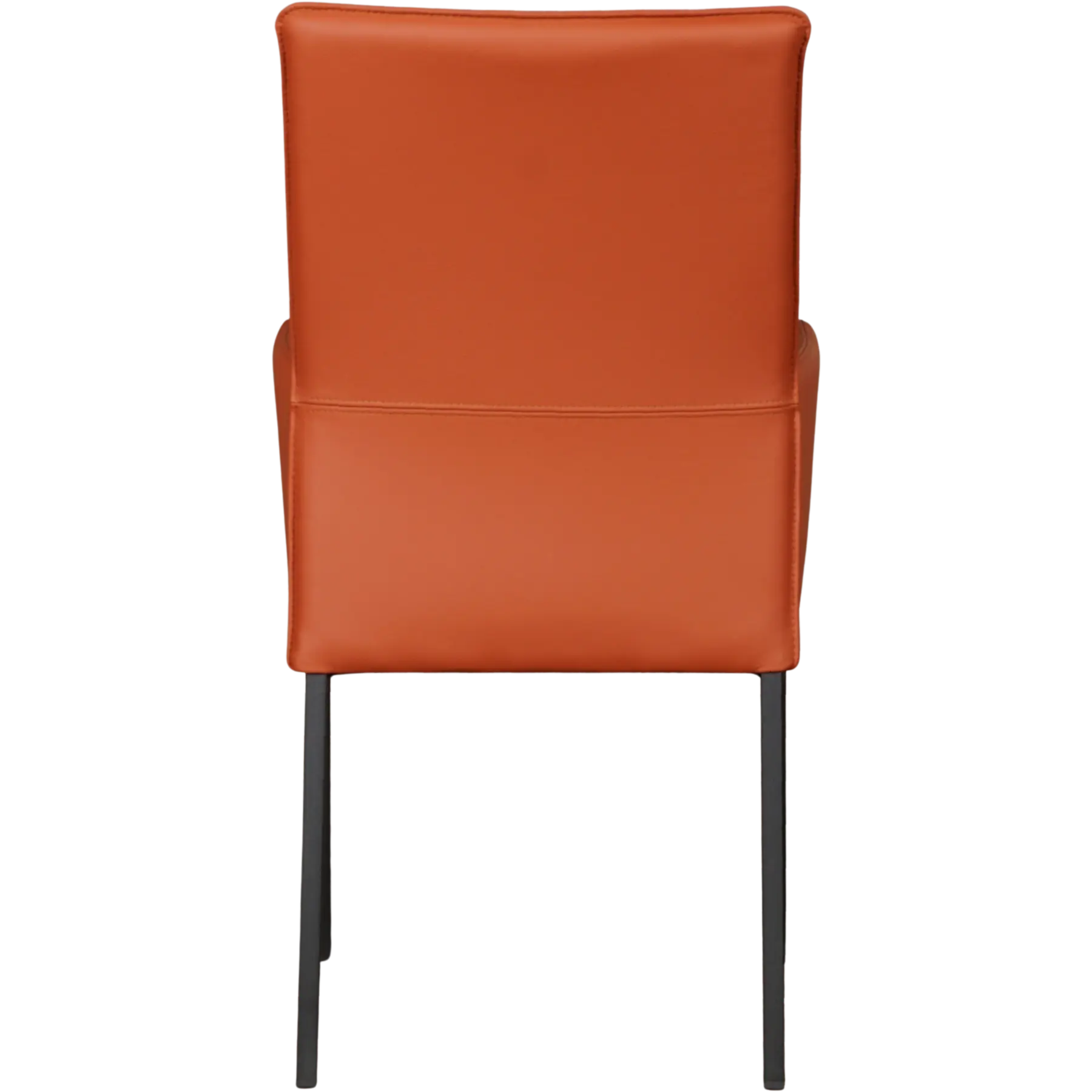 afbeelding van Set van 4 Leren eetkamerstoelen Royal - Toledo Cotto (cognac) - Poten staal vierkant zwart