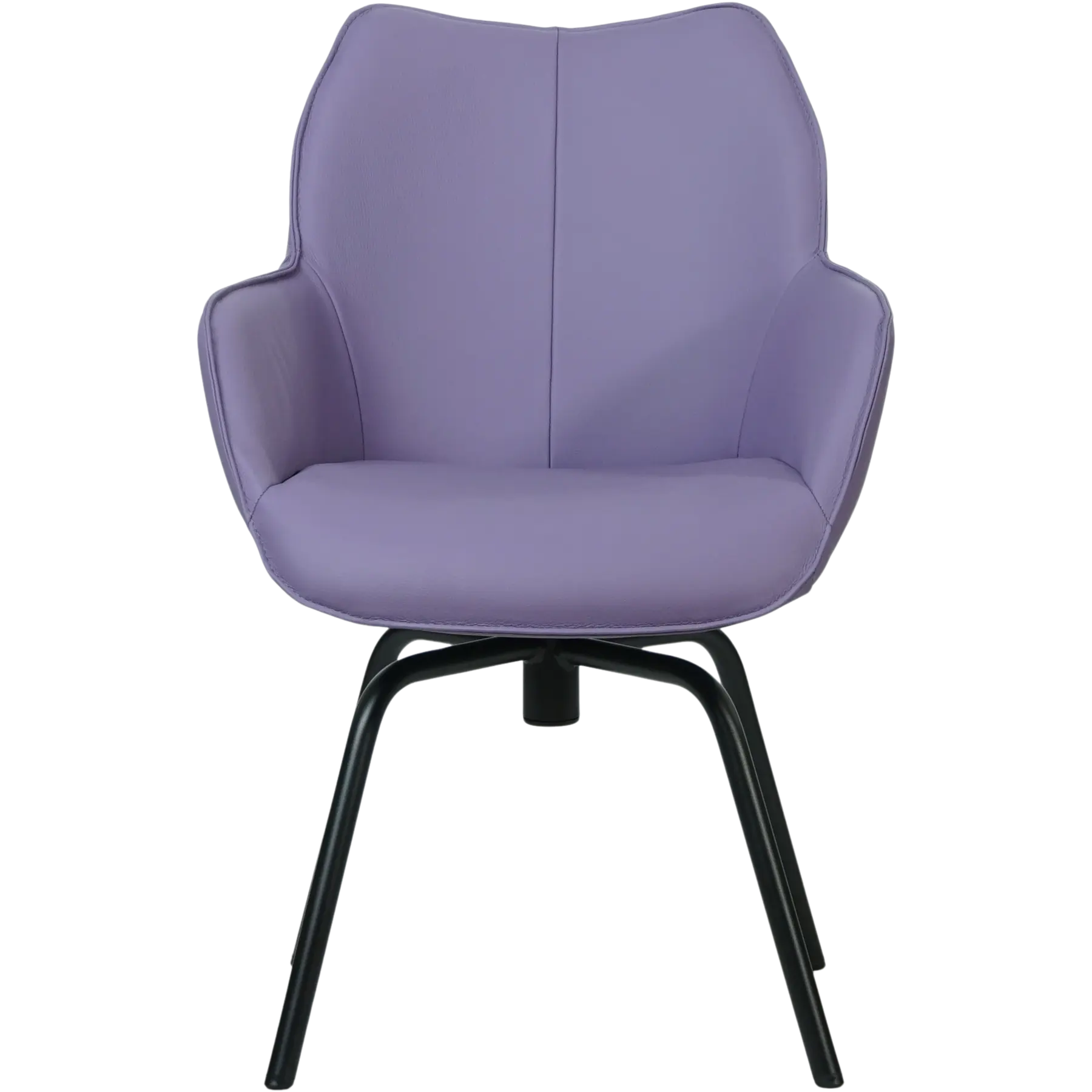 afbeelding van Set van 6 Leren draaibare eetkamerstoelen Magic - Toledo Lila (lichtpaars) - Spinpoot staal rond zwart