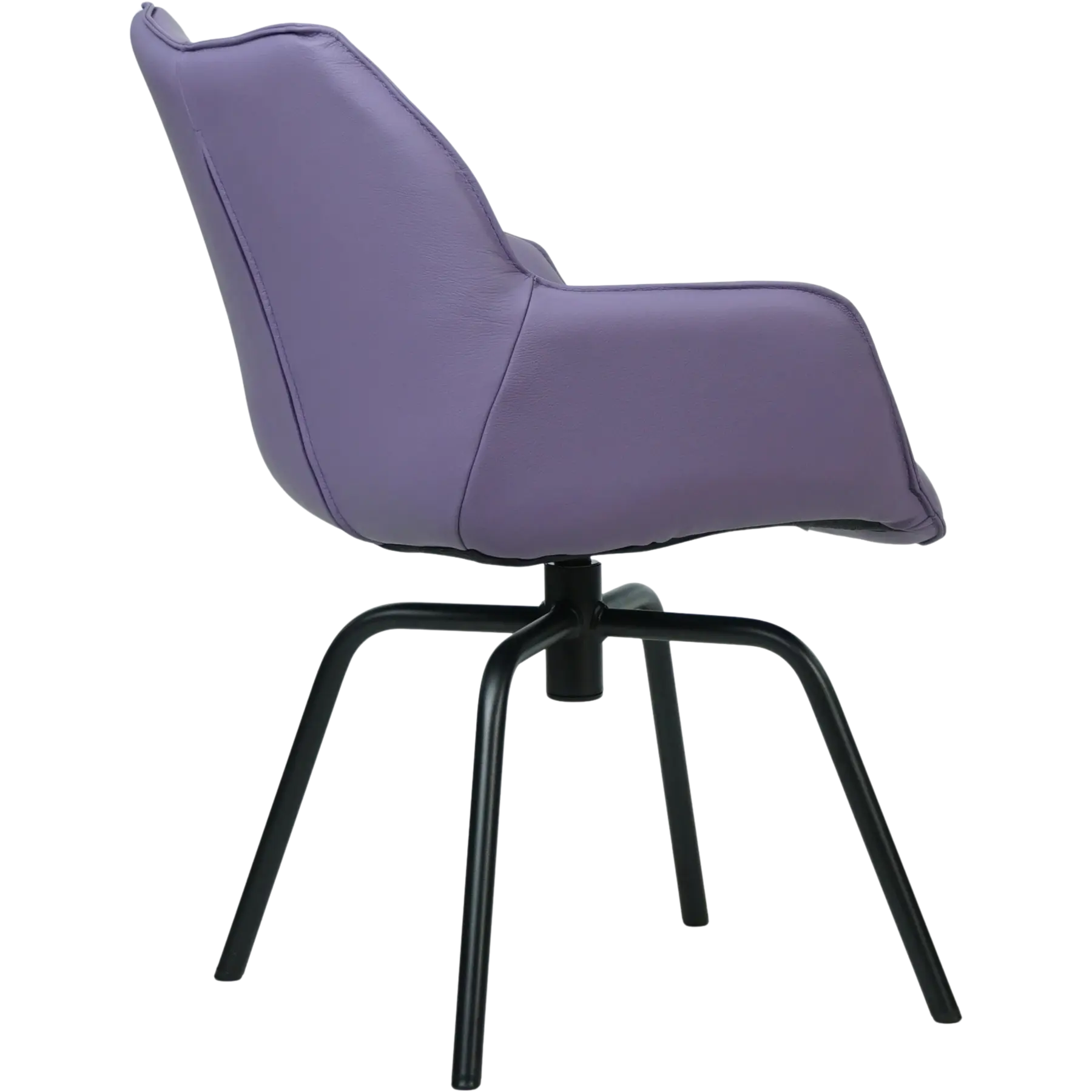 afbeelding van Set van 6 Leren draaibare eetkamerstoelen Magic - Toledo Lila (lichtpaars) - Spinpoot staal rond zwart