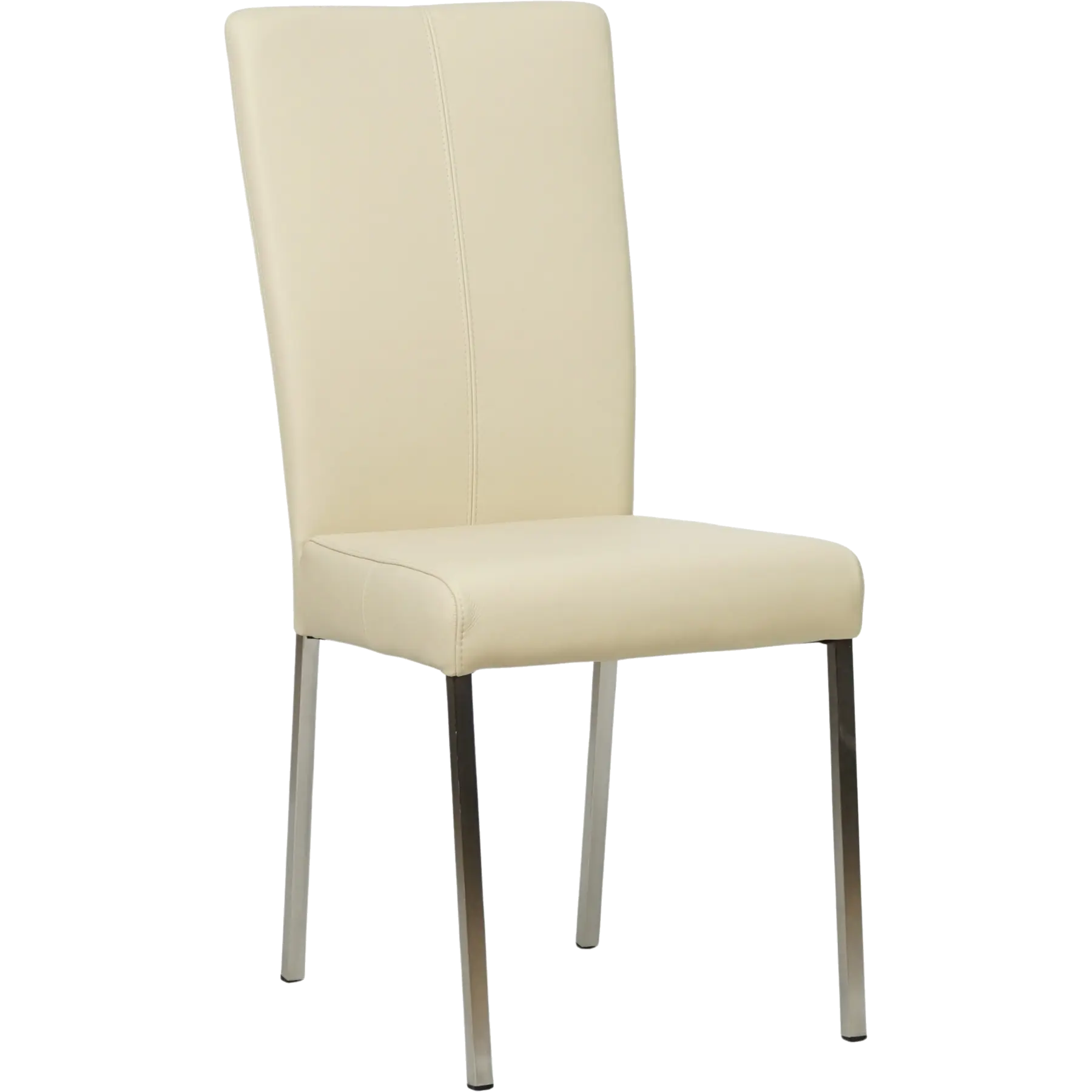 afbeelding van Set van 6 Leren eetkamerstoelen Daily - Toledo Polar (crème) - Poten staal vierkant RVS