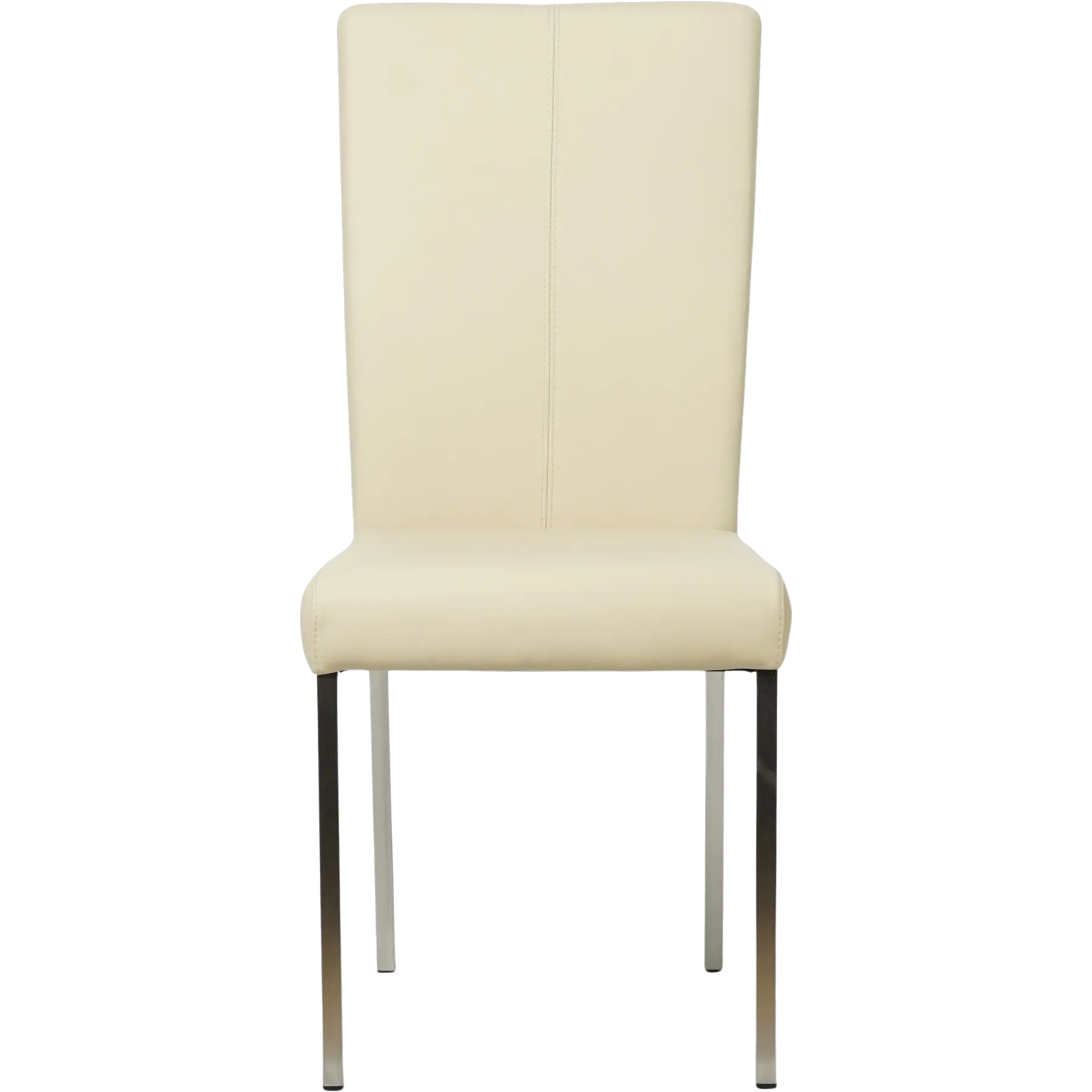 afbeelding van Set van 6 Leren eetkamerstoelen Daily - Toledo Polar (crème) - Poten staal vierkant RVS