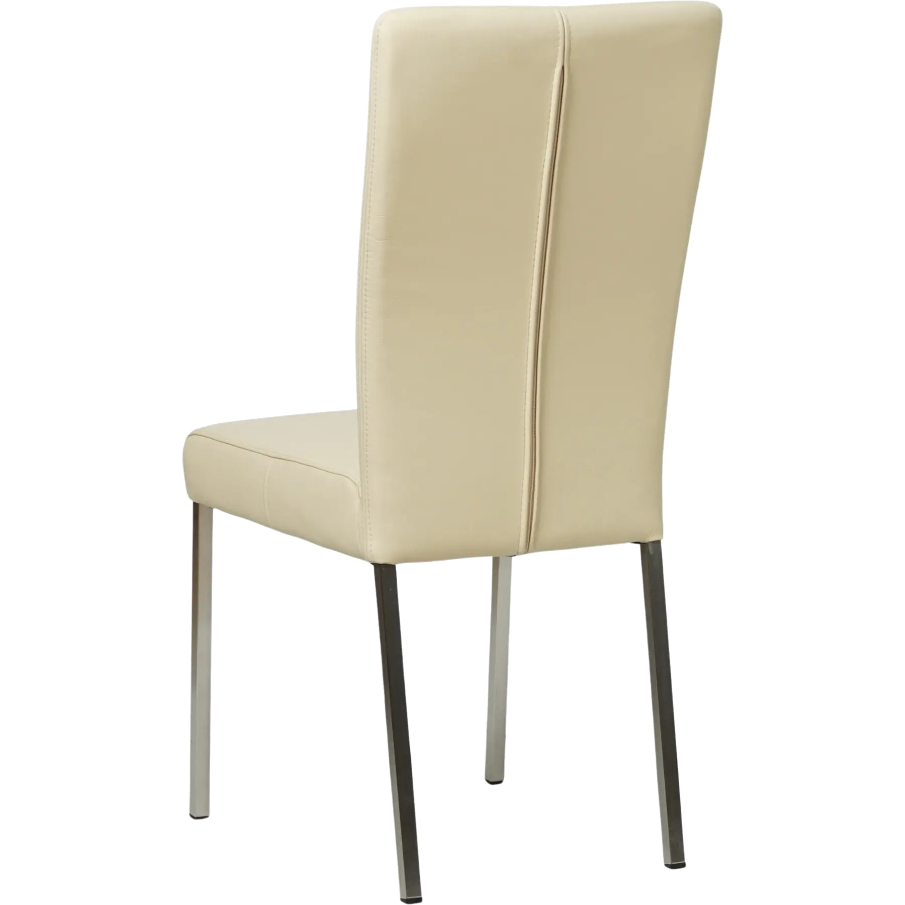 afbeelding van Set van 6 Leren eetkamerstoelen Daily - Toledo Polar (crème) - Poten staal vierkant RVS