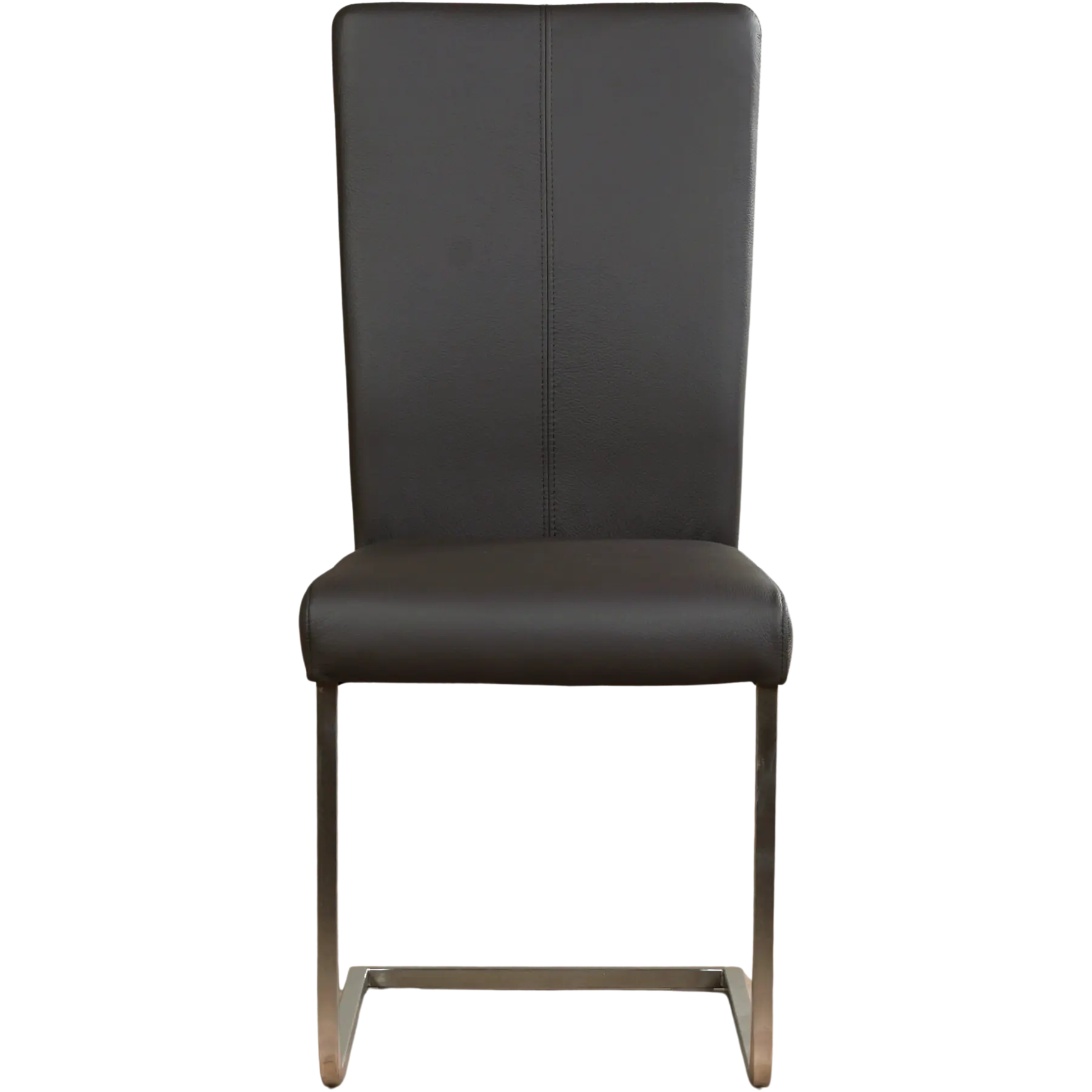 afbeelding van Set van 6 Leren eetkamerstoelen Dare - Toledo Caffe (donkerbruin) - Sledepoot staal vierkant RVS