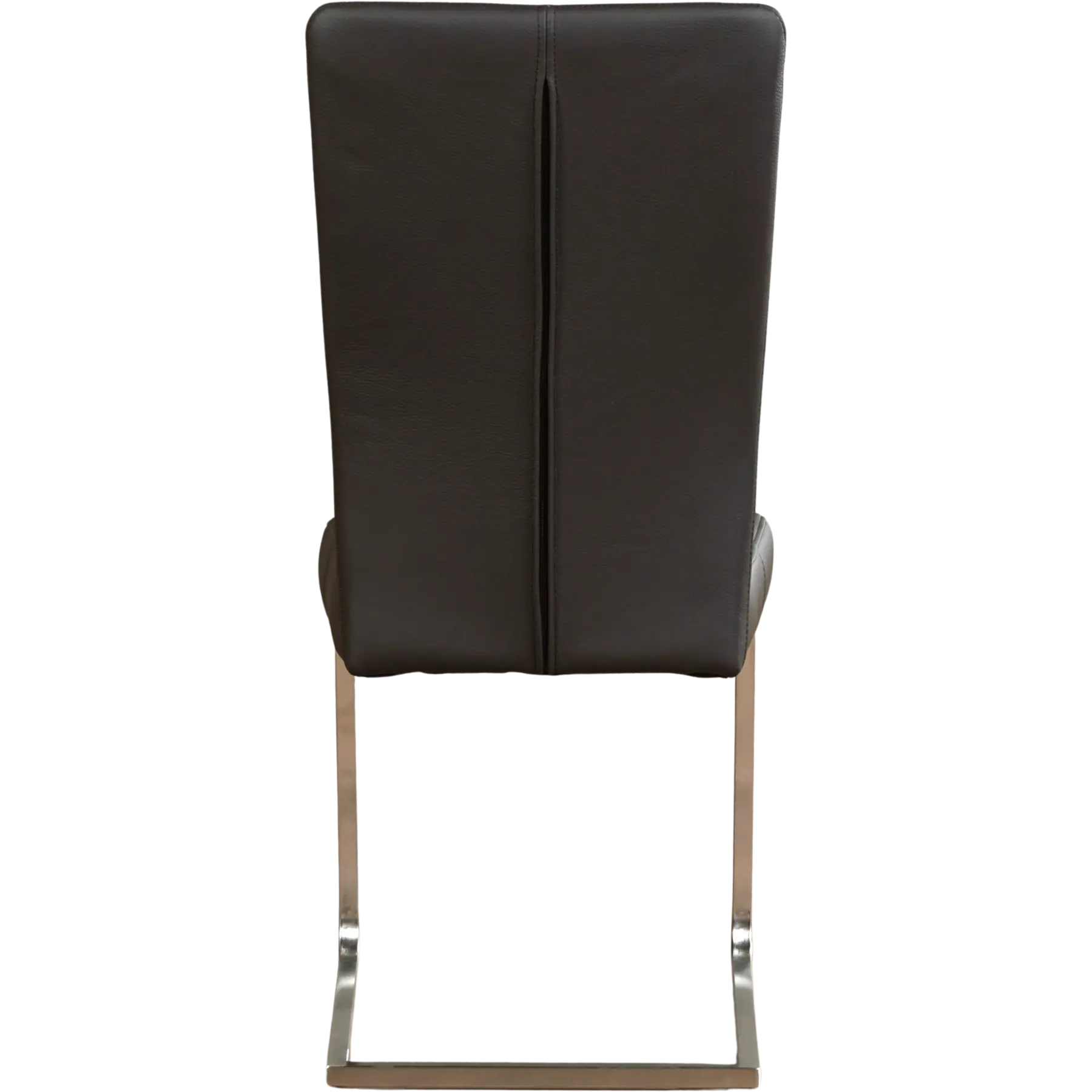 afbeelding van Set van 6 Leren eetkamerstoelen Dare - Toledo Caffe (donkerbruin) - Sledepoot staal vierkant RVS